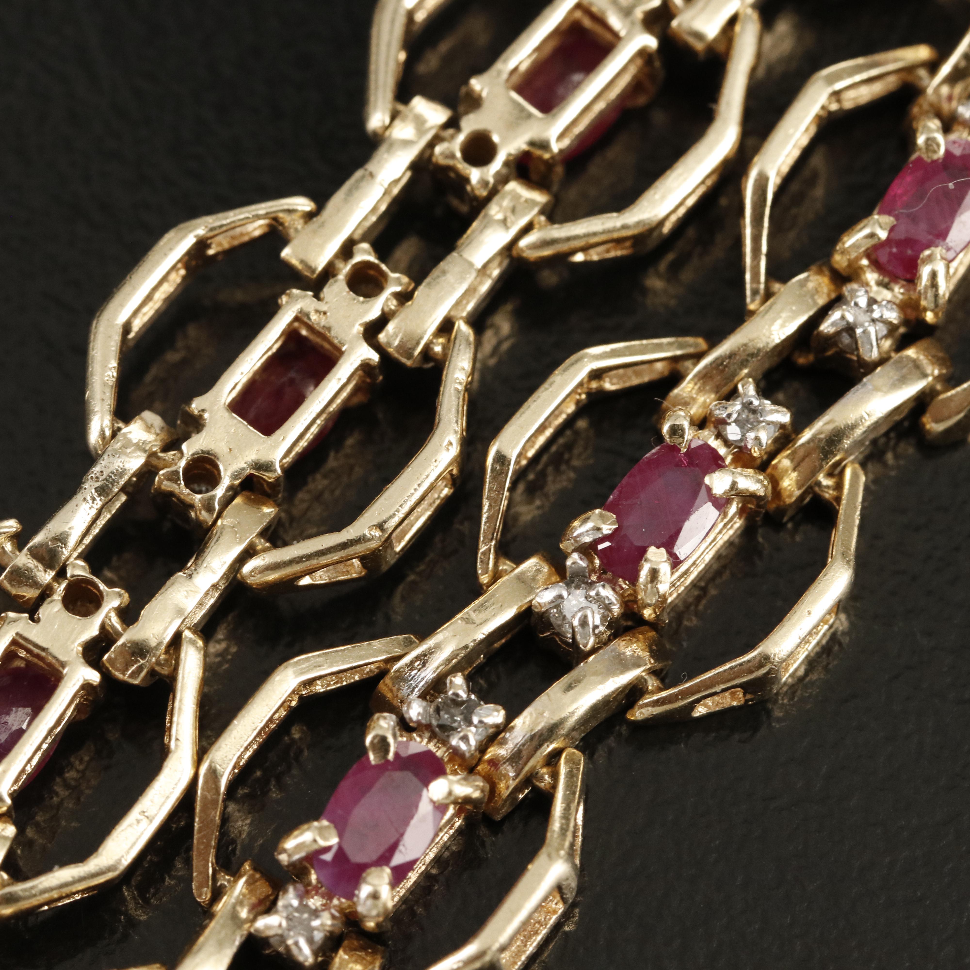 14K Ruby and Diamond Bracelet