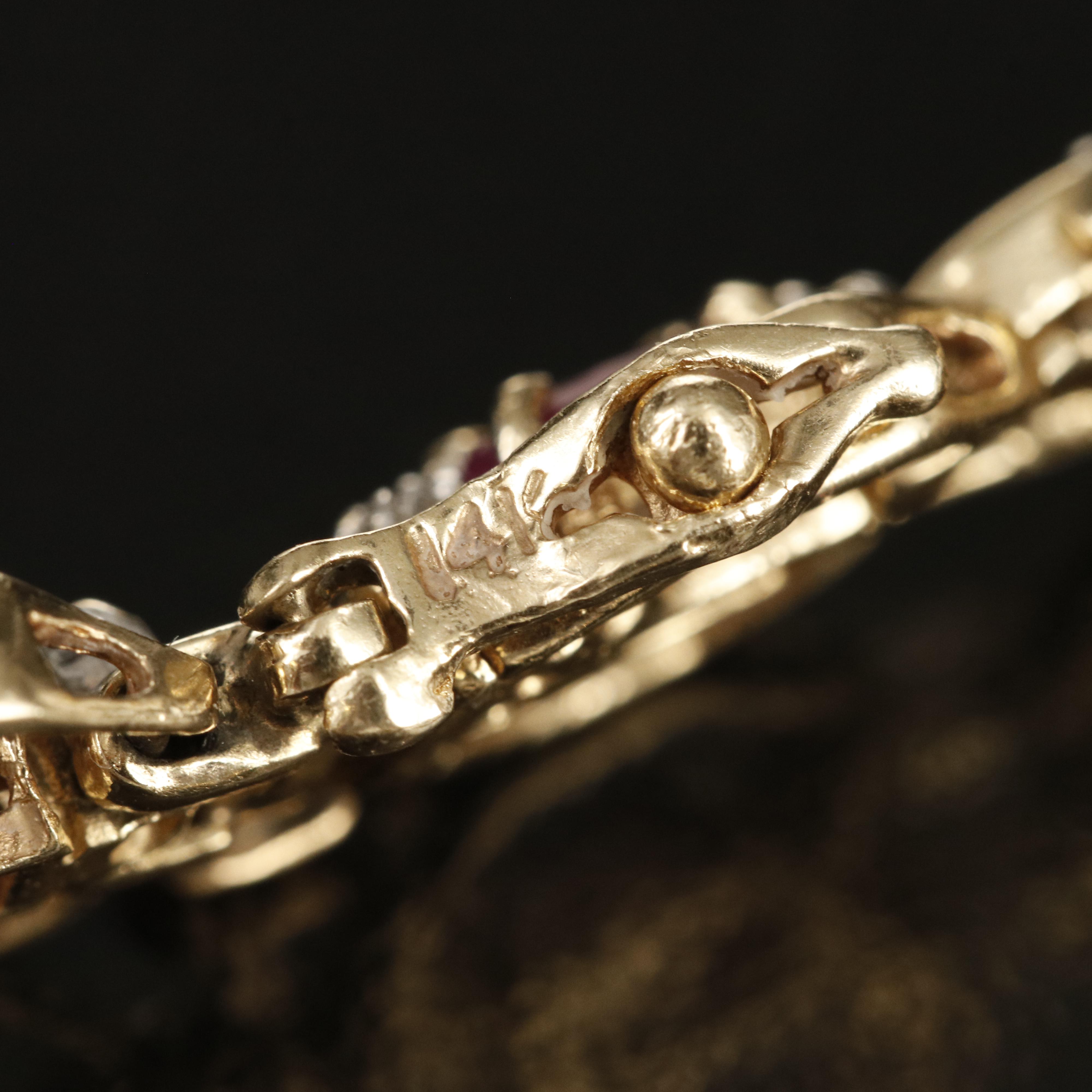 14K Ruby and Diamond Bracelet