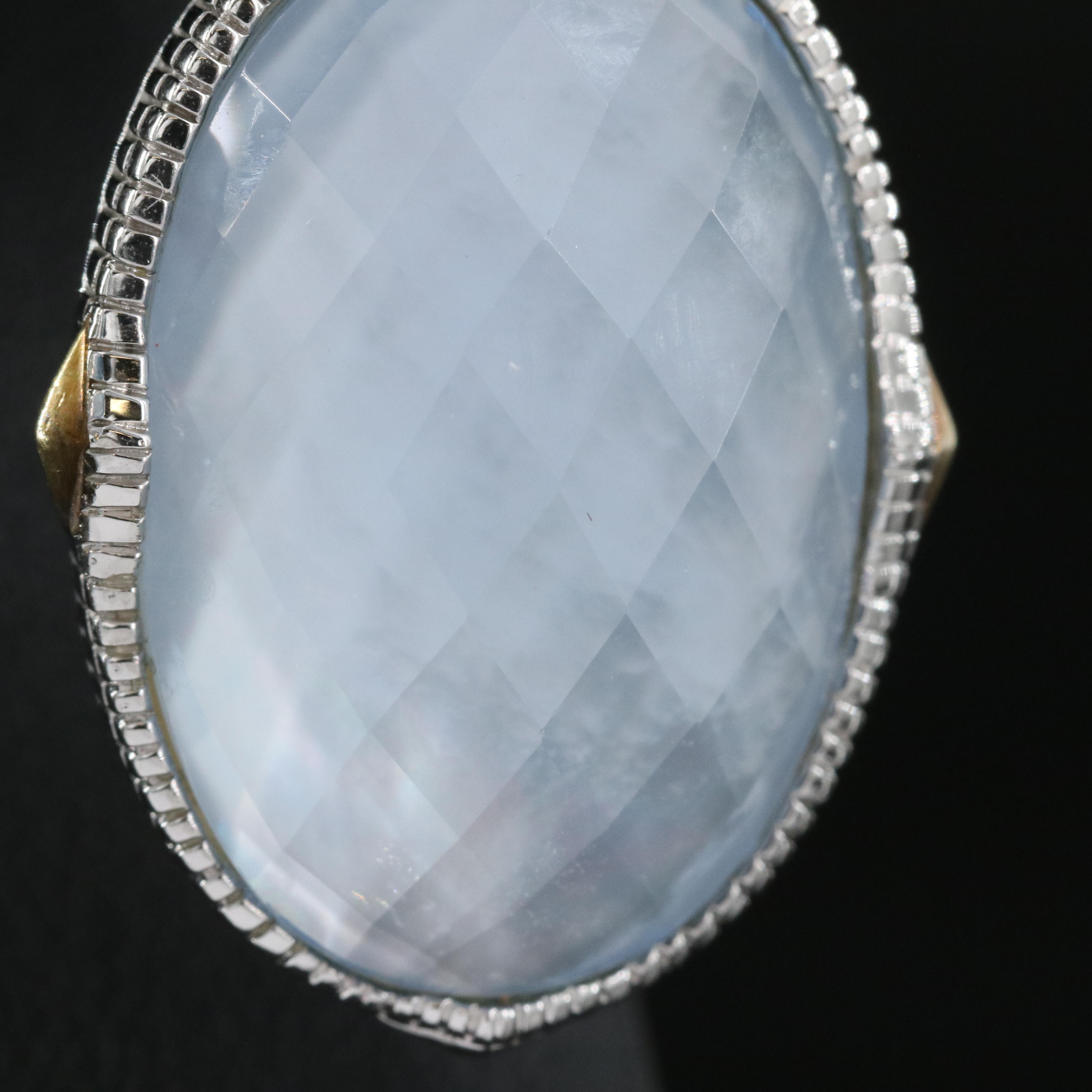 Judith Ripka Sterling Quartz Mother-of-Pearl Doublet Earrings with 18K Accents