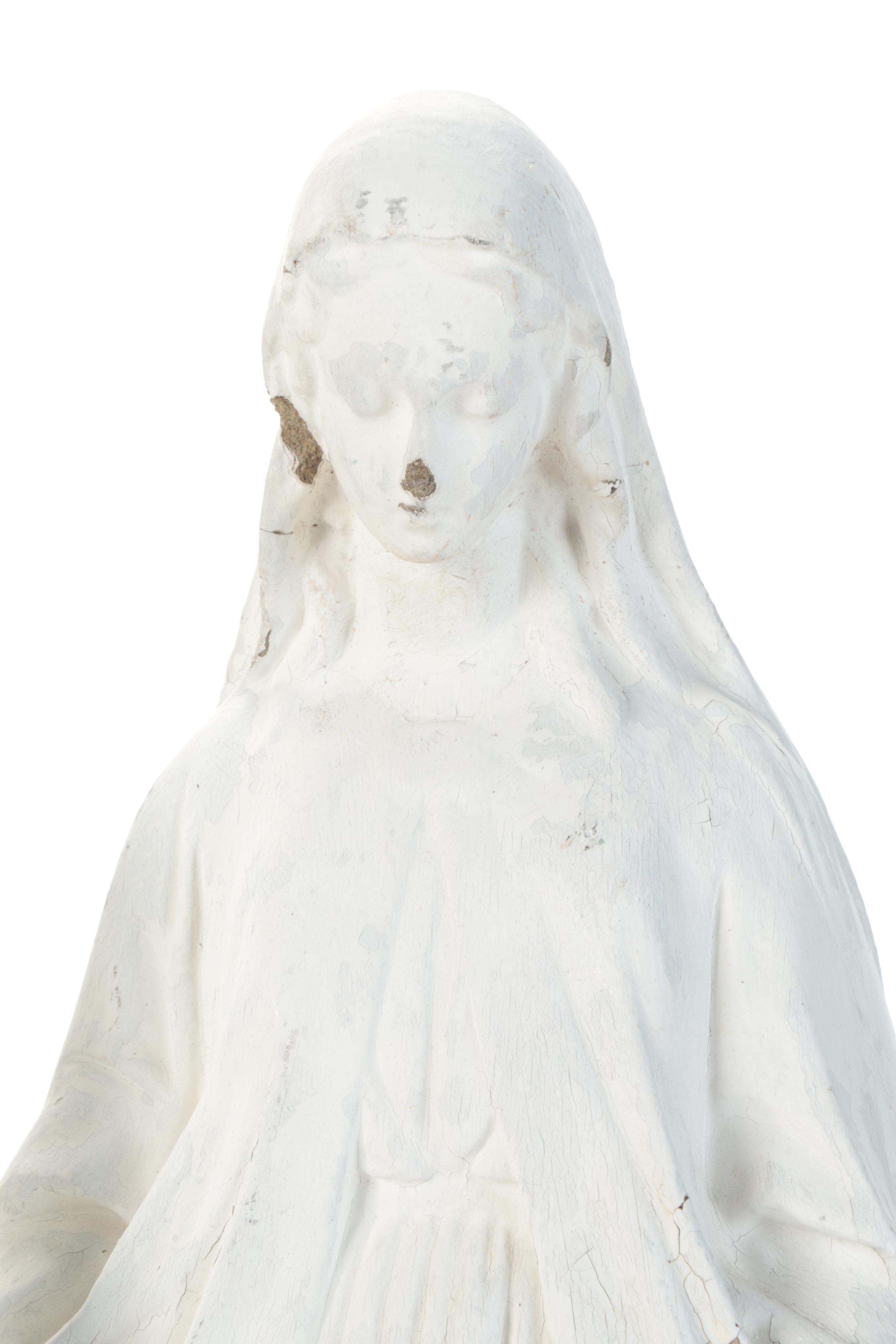 Painted Concreate Virgin Mary and St. Francis of Assisi Garden Statues