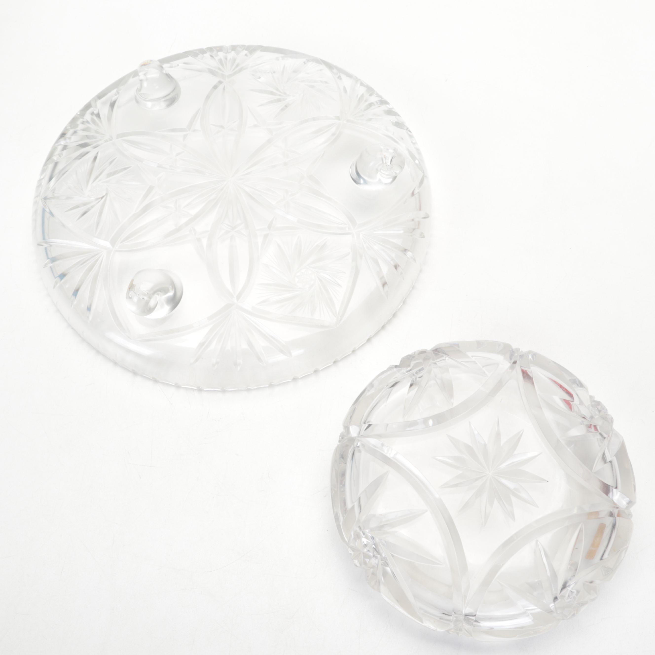 Cazlor Crystal "Tasia" & "Julie Ann" Vase, Cake Plate, Ashtray, and More