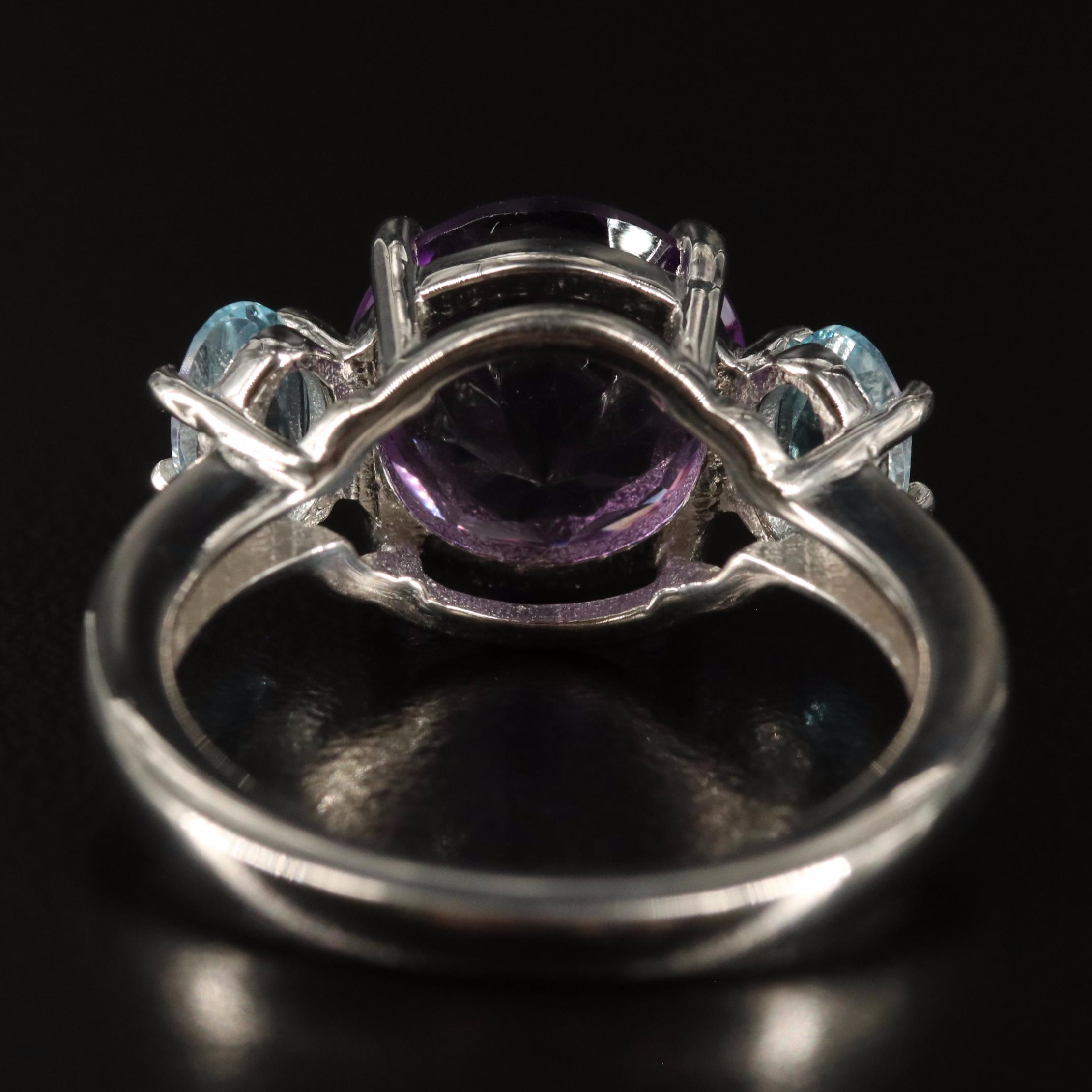Sterling Amethyst and Blue Topaz Ring