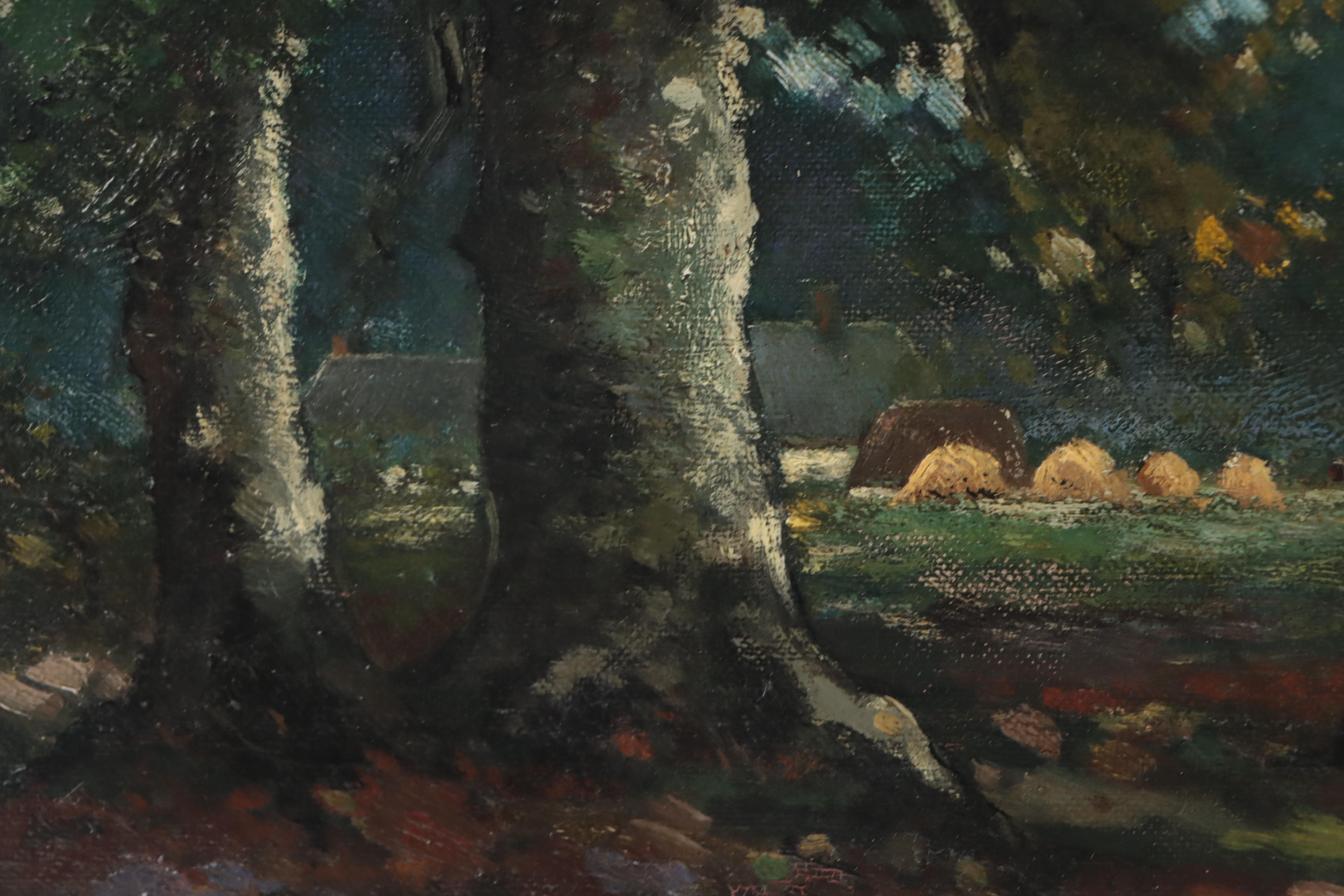 Henri Van Lerven Woodland Landscape Oil Painting