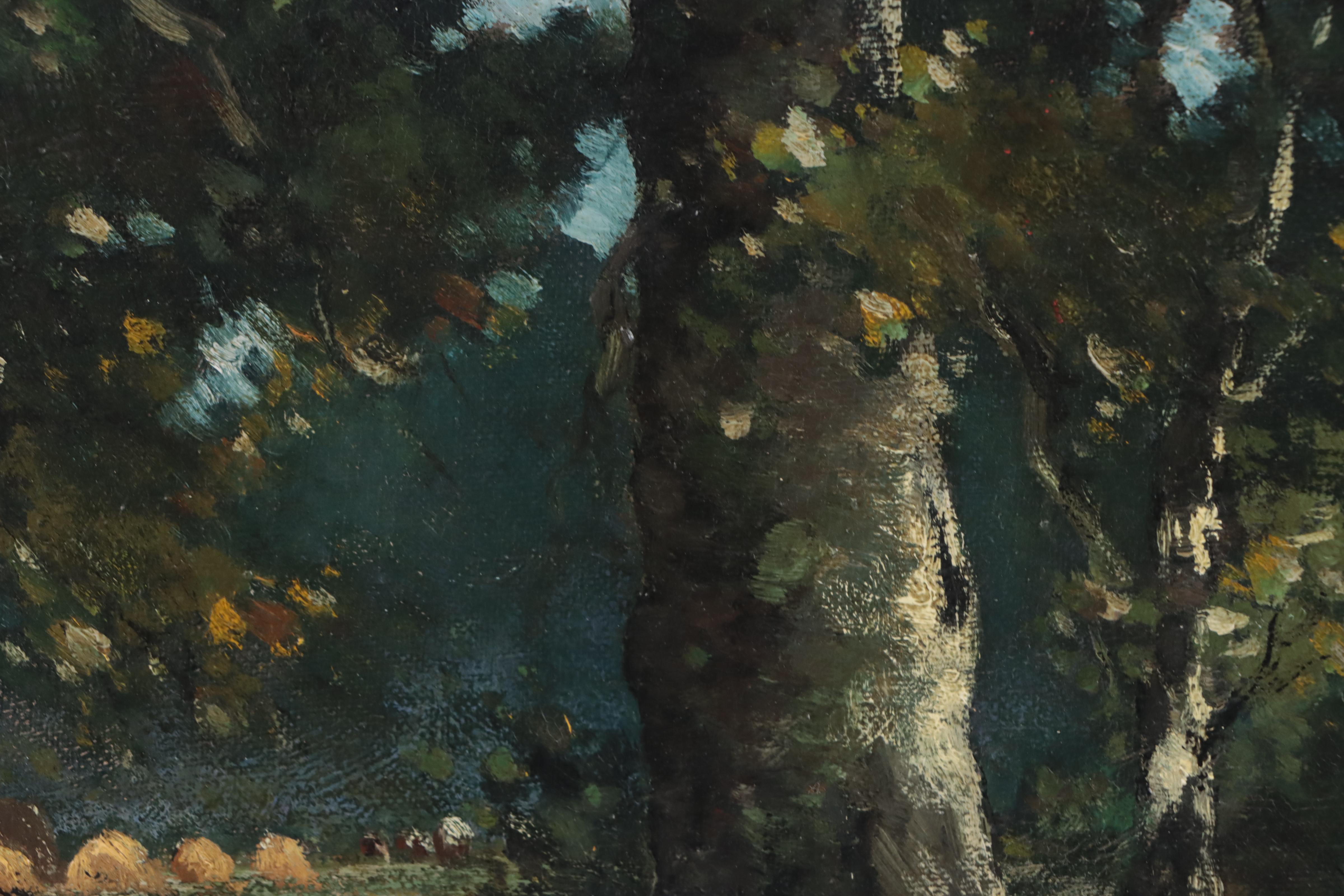 Henri Van Lerven Woodland Landscape Oil Painting