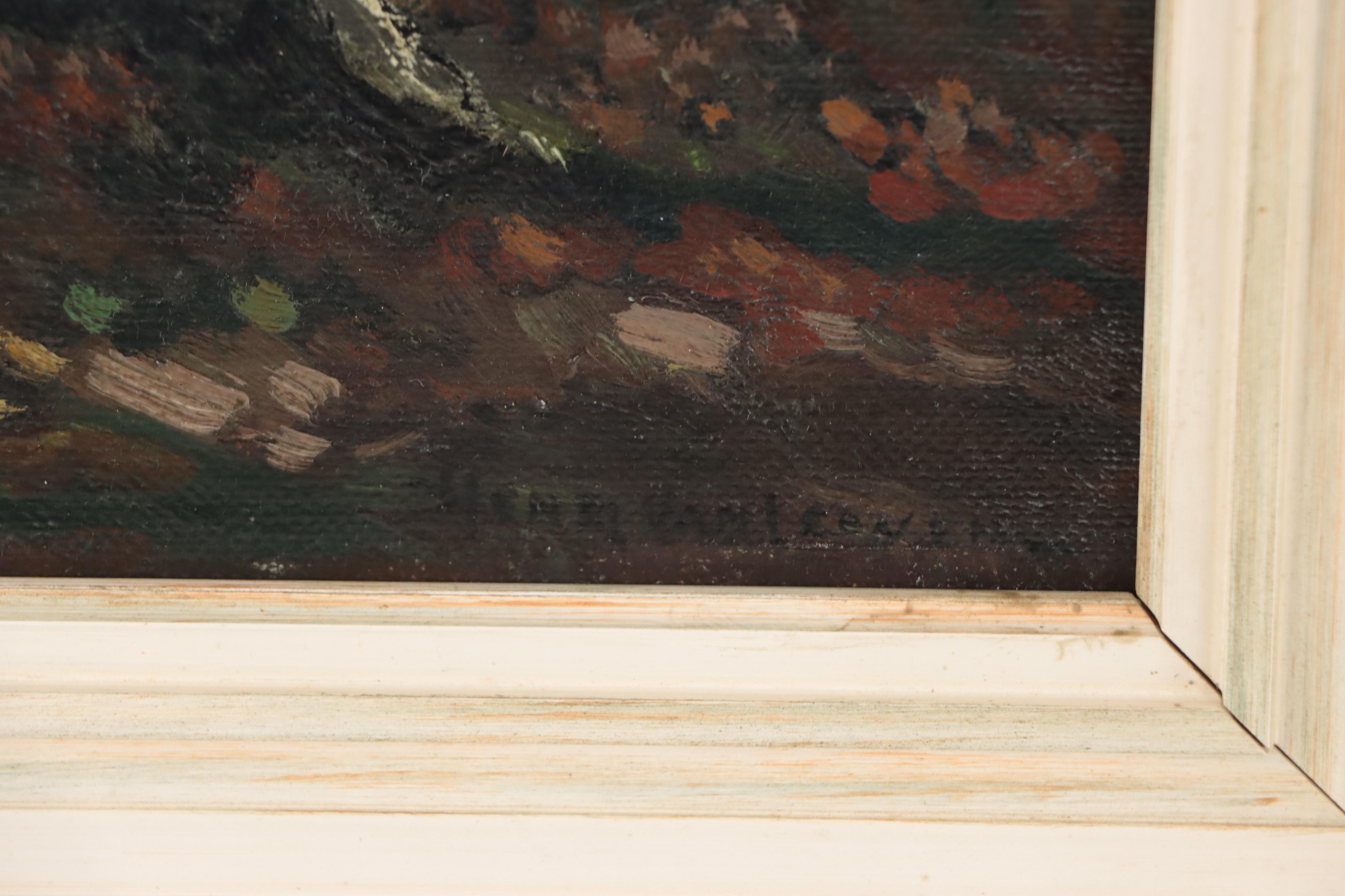 Henri Van Lerven Woodland Landscape Oil Painting