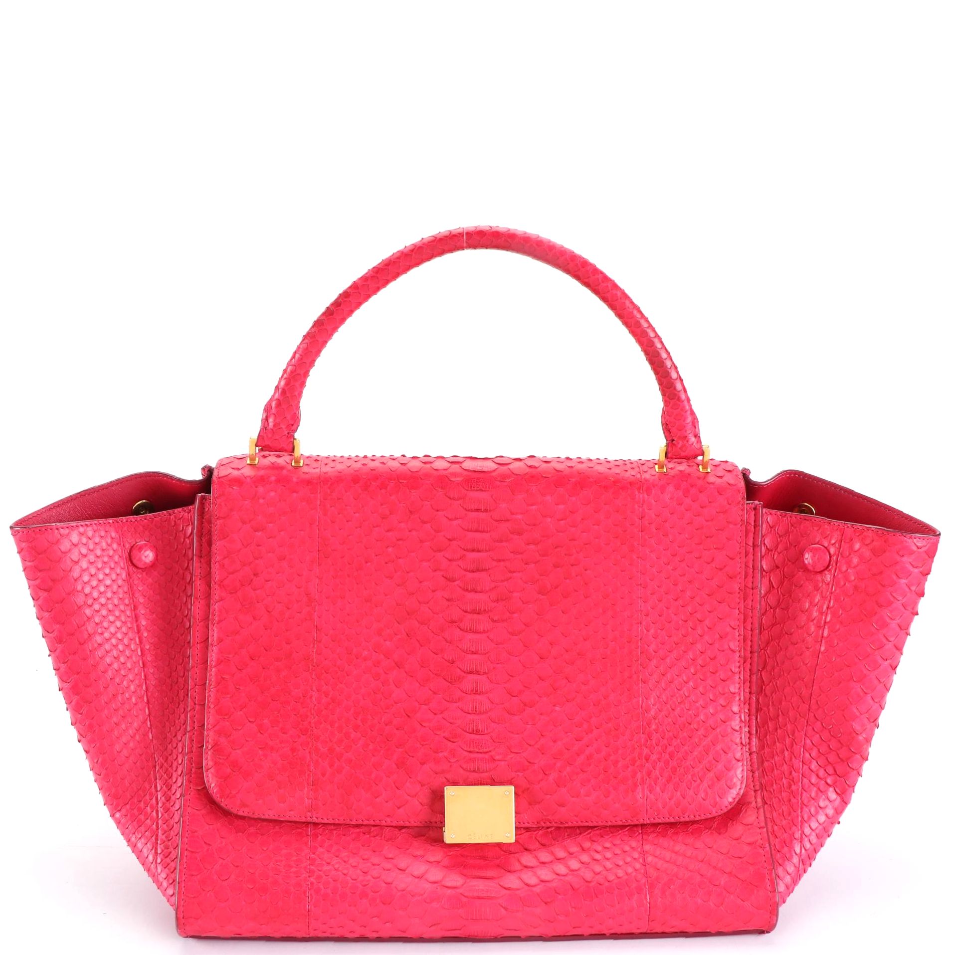 Céline Medium Trapeze Bag in Python Skin with Detachable Shoulder Strap