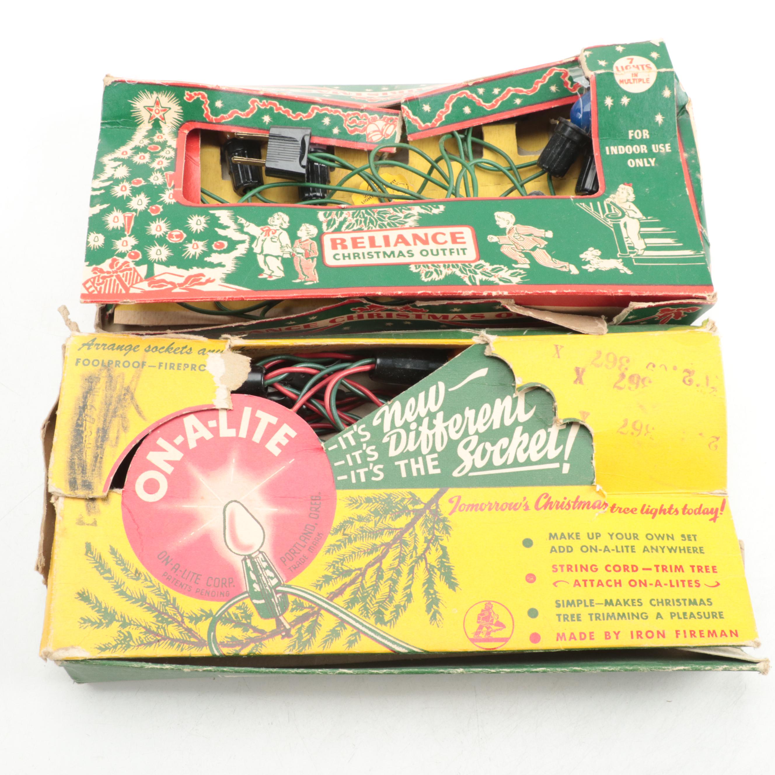 Noma Safety Christmas Light Plug With String Lights, Mid-20th Century