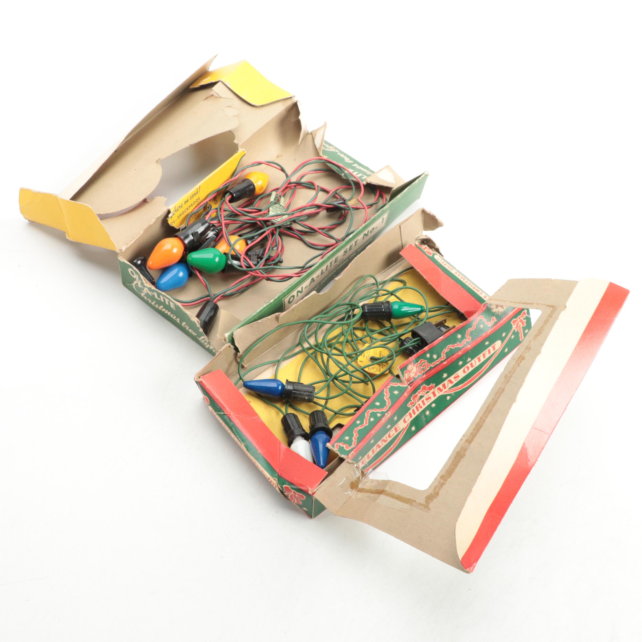 Noma Safety Christmas Light Plug With String Lights, Mid-20th Century