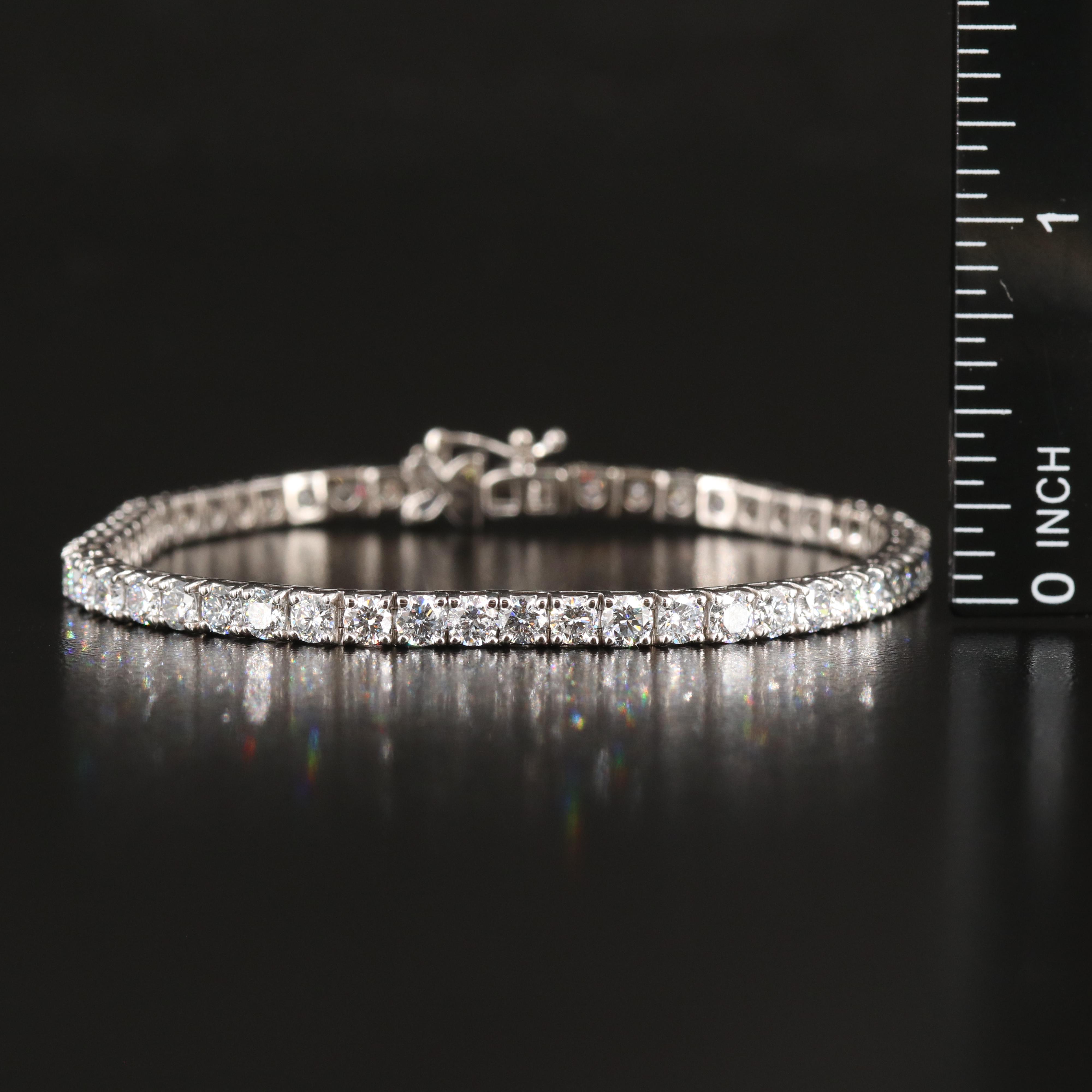14K 7.00 CTW Lab Grown Diamond Line Bracelet with Floral Clasp