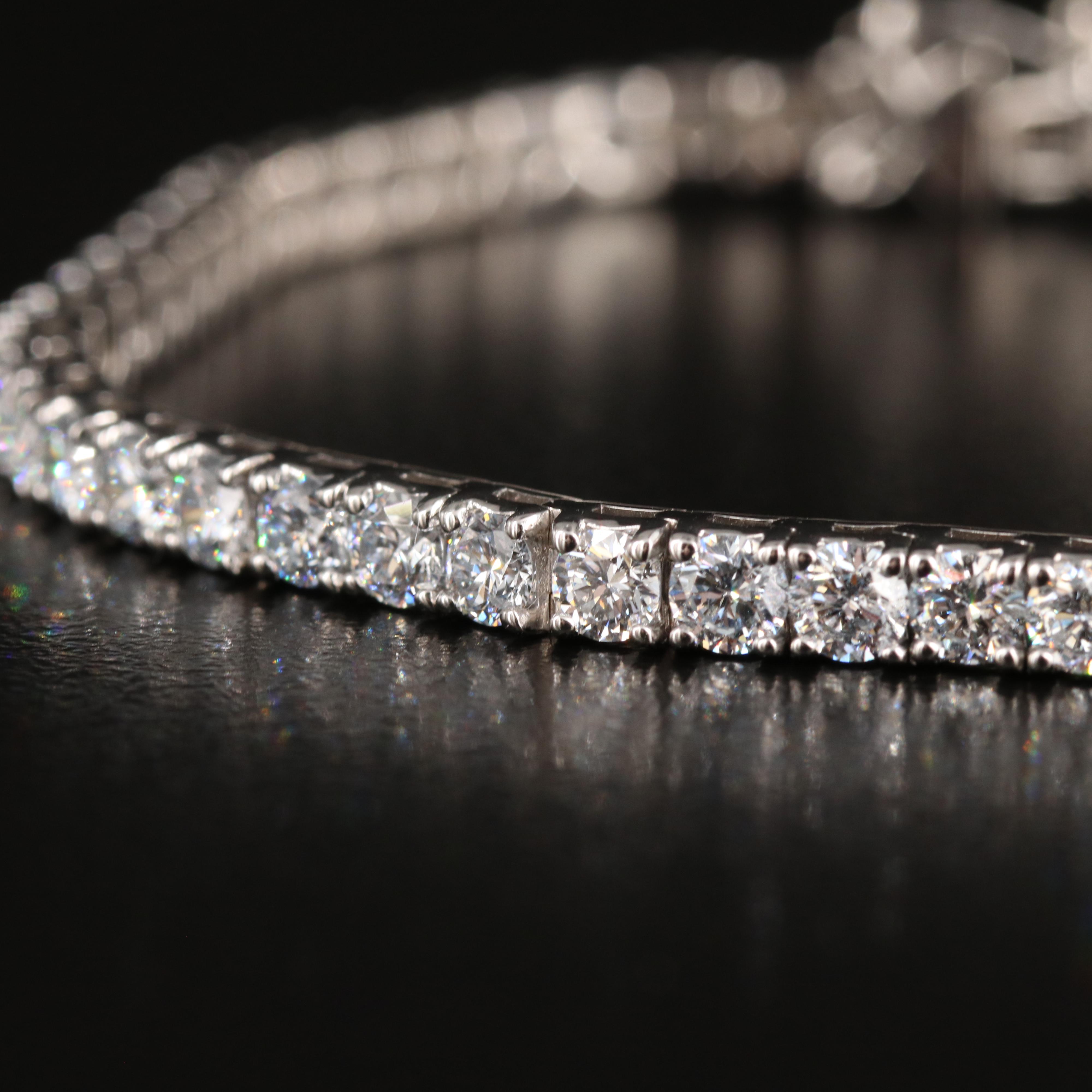 14K 7.00 CTW Lab Grown Diamond Line Bracelet with Floral Clasp
