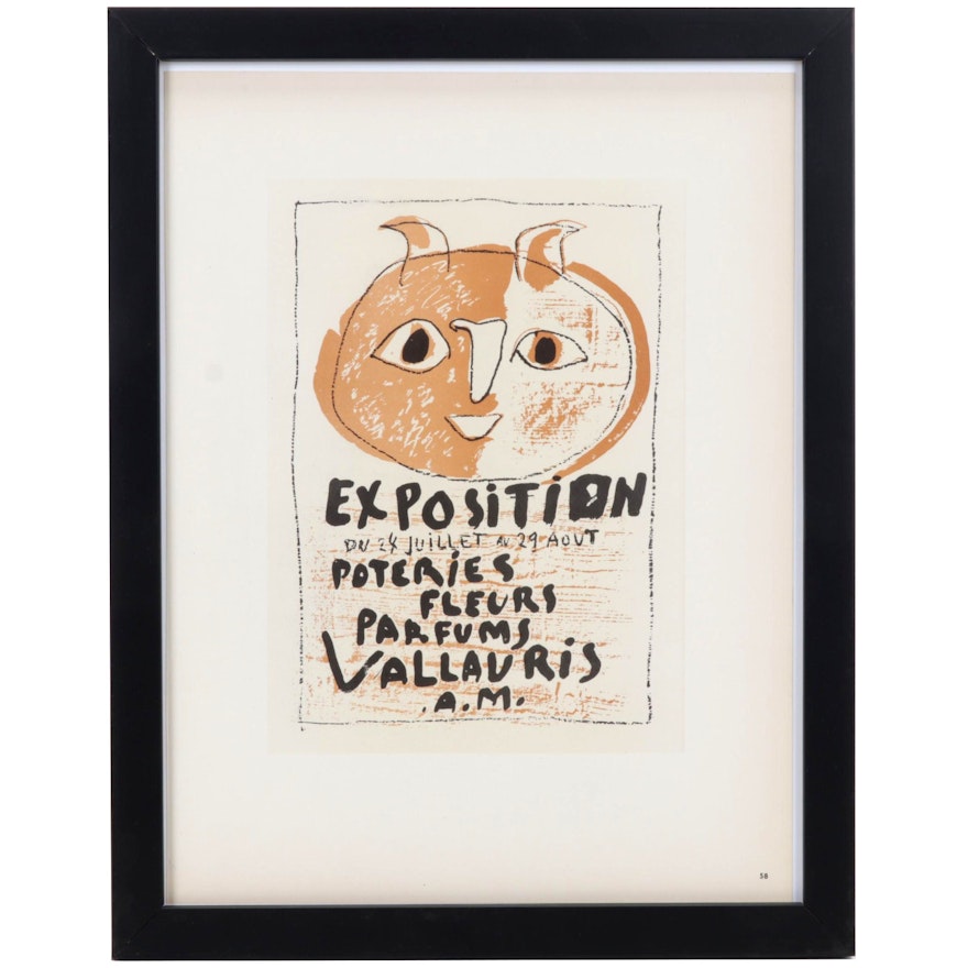 Exposition Vallauris Lithograph After Pablo Picasso From "Art in Posters," 1959