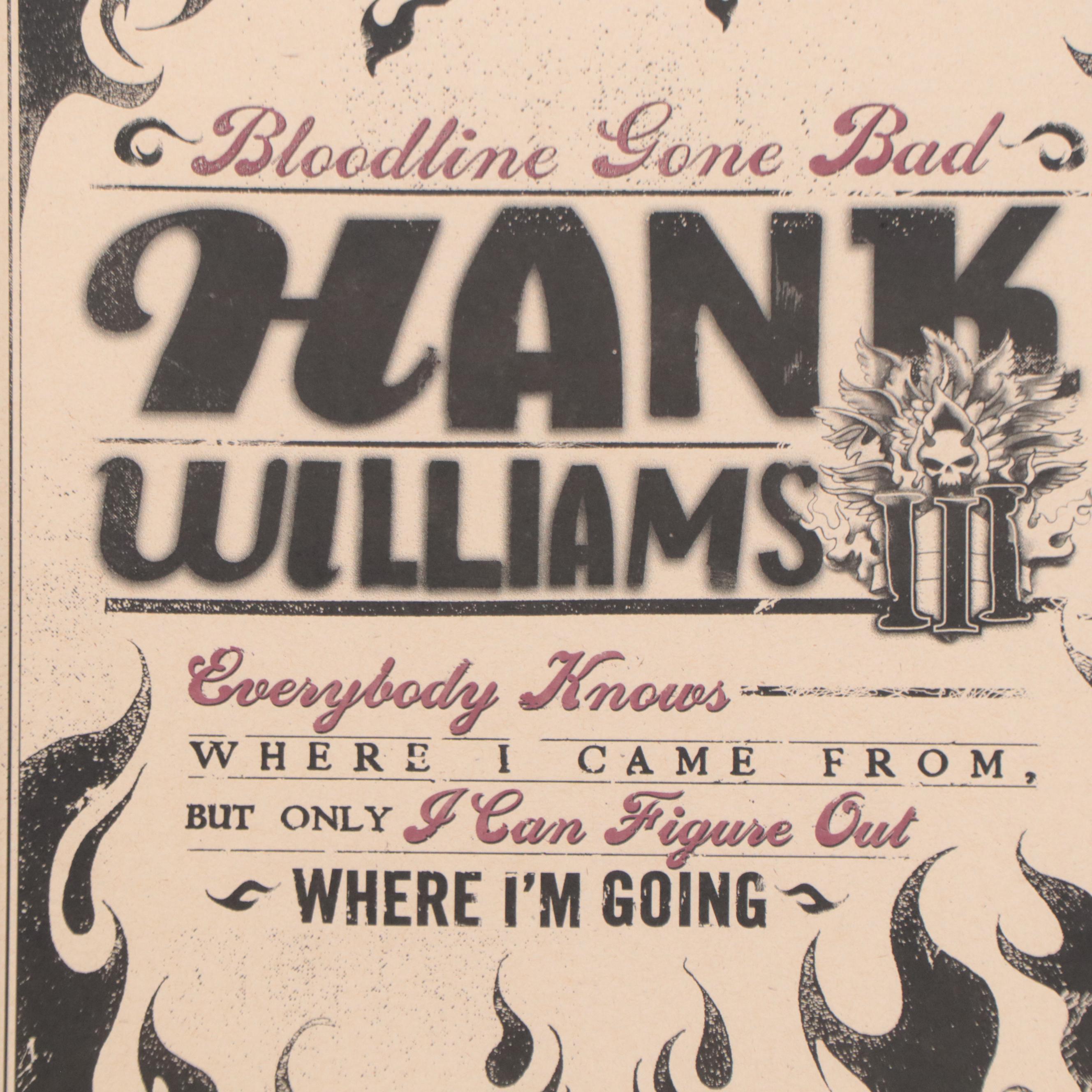 Neltner & Niehaus Hank Williams III Lithograph Poster, Circa 2000