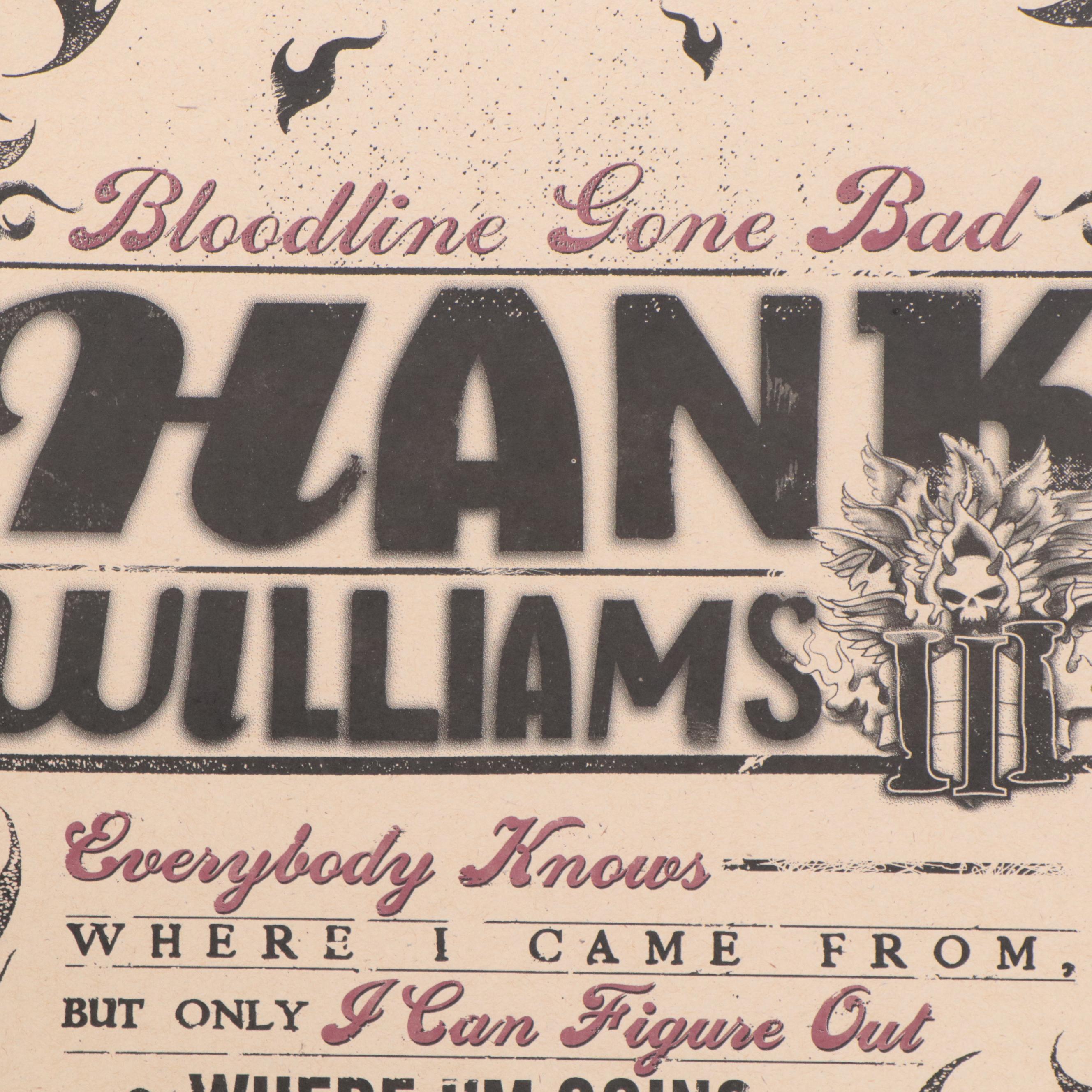 Neltner & Niehaus Hank Williams III Lithograph Poster, Circa 2000