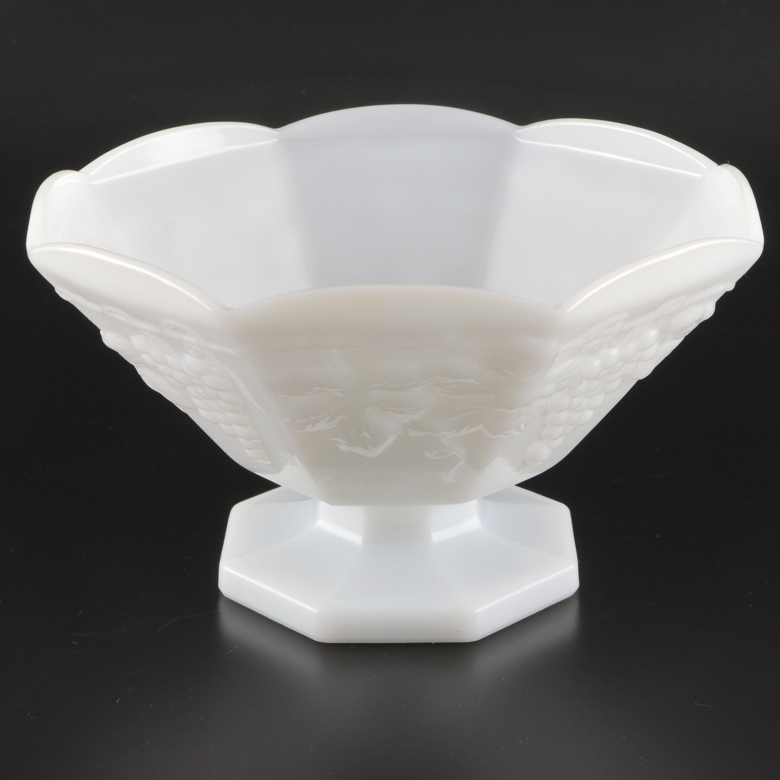 Anchor Hocking "Vintage" Milk Glass Footed Bowl, Mid to Late 20th Century
