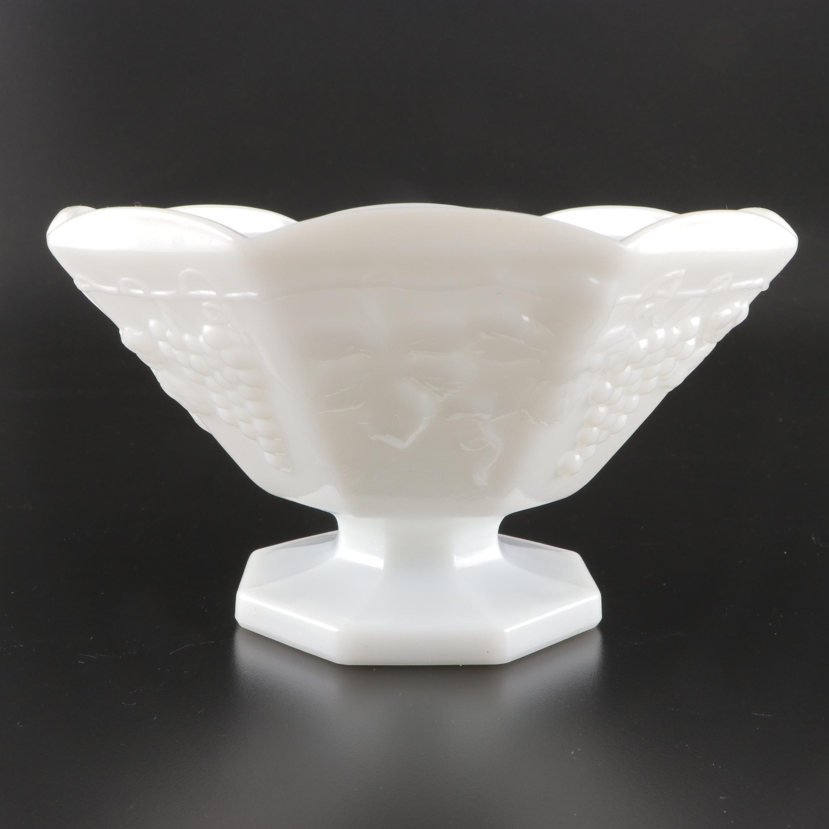 Anchor Hocking "Vintage" Milk Glass Footed Bowl, Mid to Late 20th Century