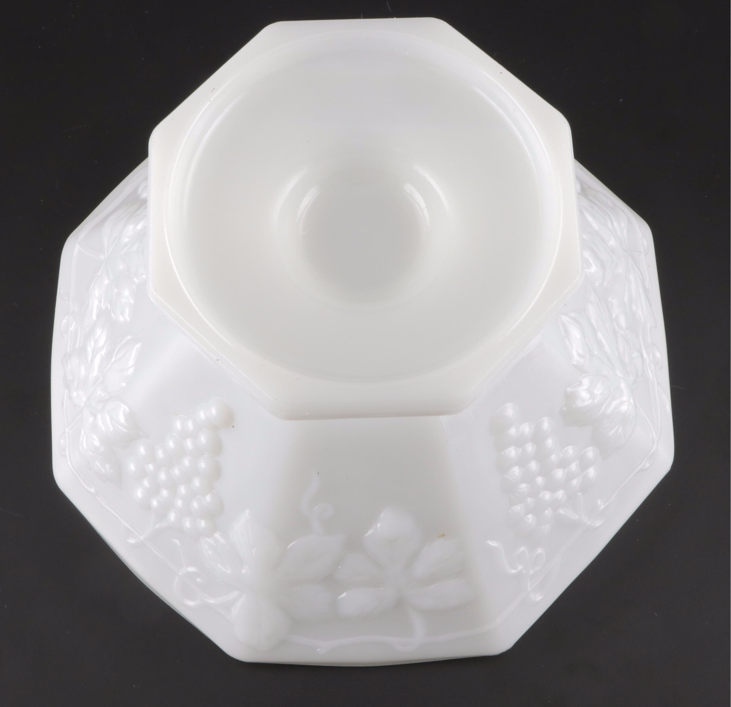 Anchor Hocking "Vintage" Milk Glass Footed Bowl, Mid to Late 20th Century