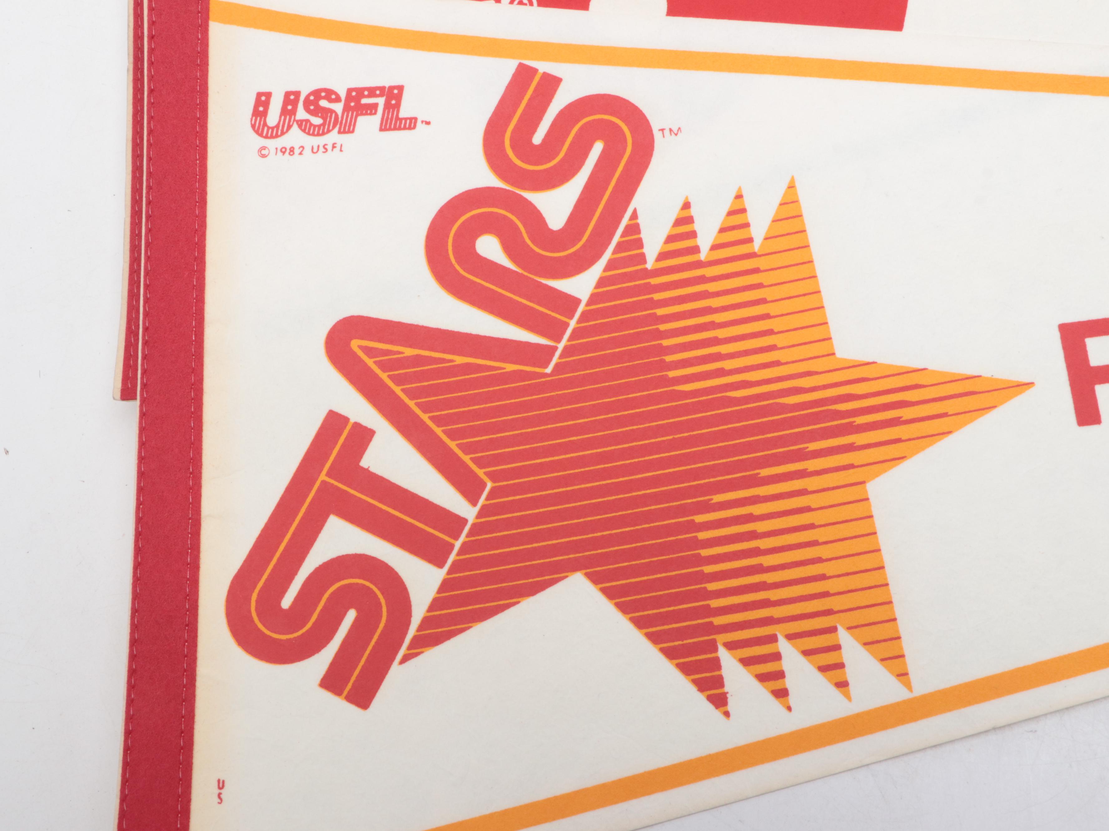 USFL Pennants with Arizona Wranglers, New Jersey Generals, More, 1980s