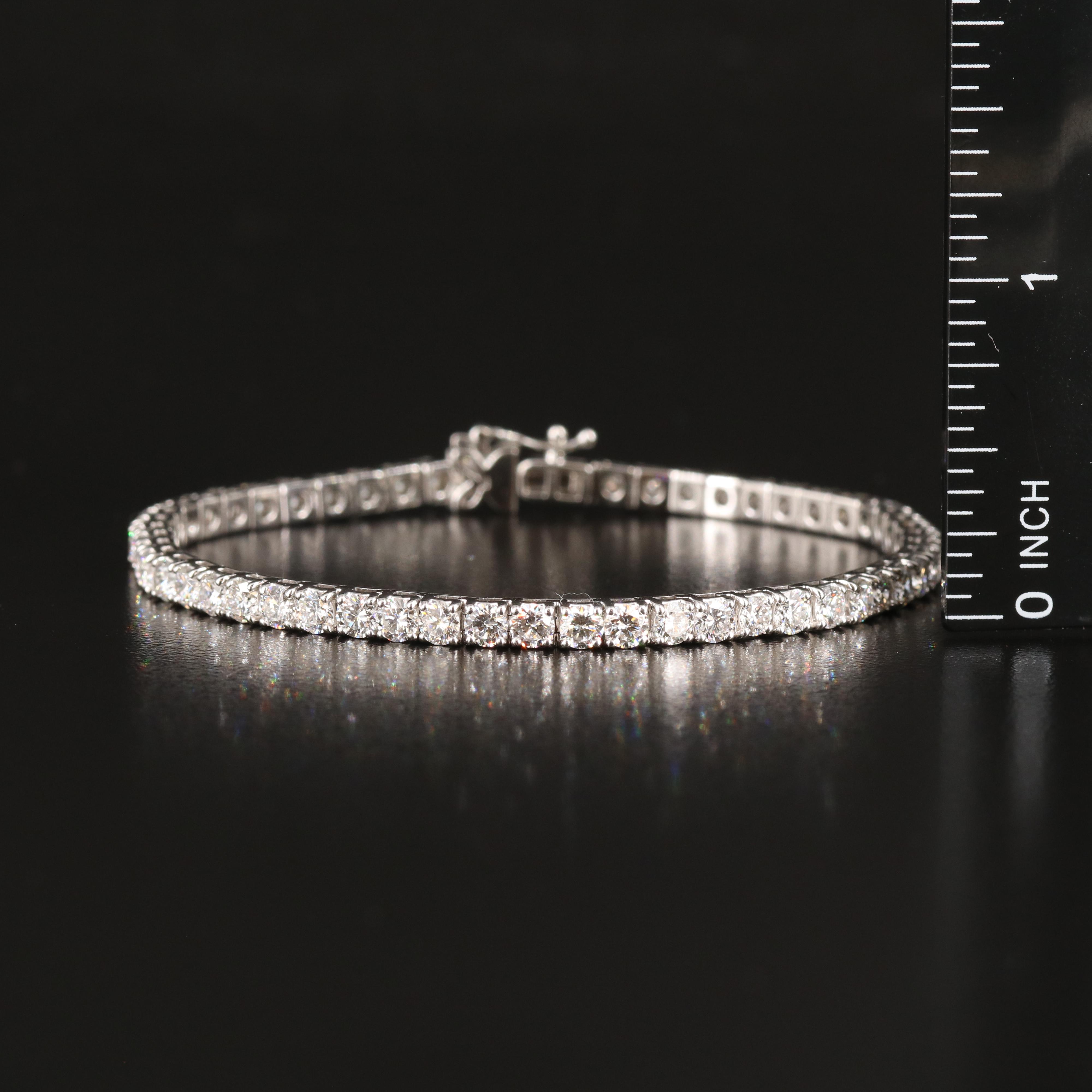 14K 7.00 CTW Lab Grown Diamond Line Bracelet with Floral Accent Clasp