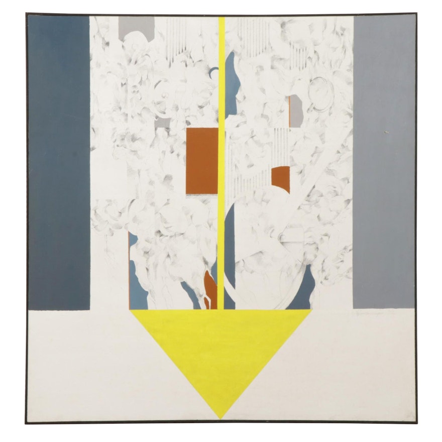 Dianne Almendinger Large-Scale Abstract Acrylic Painting, 1972
