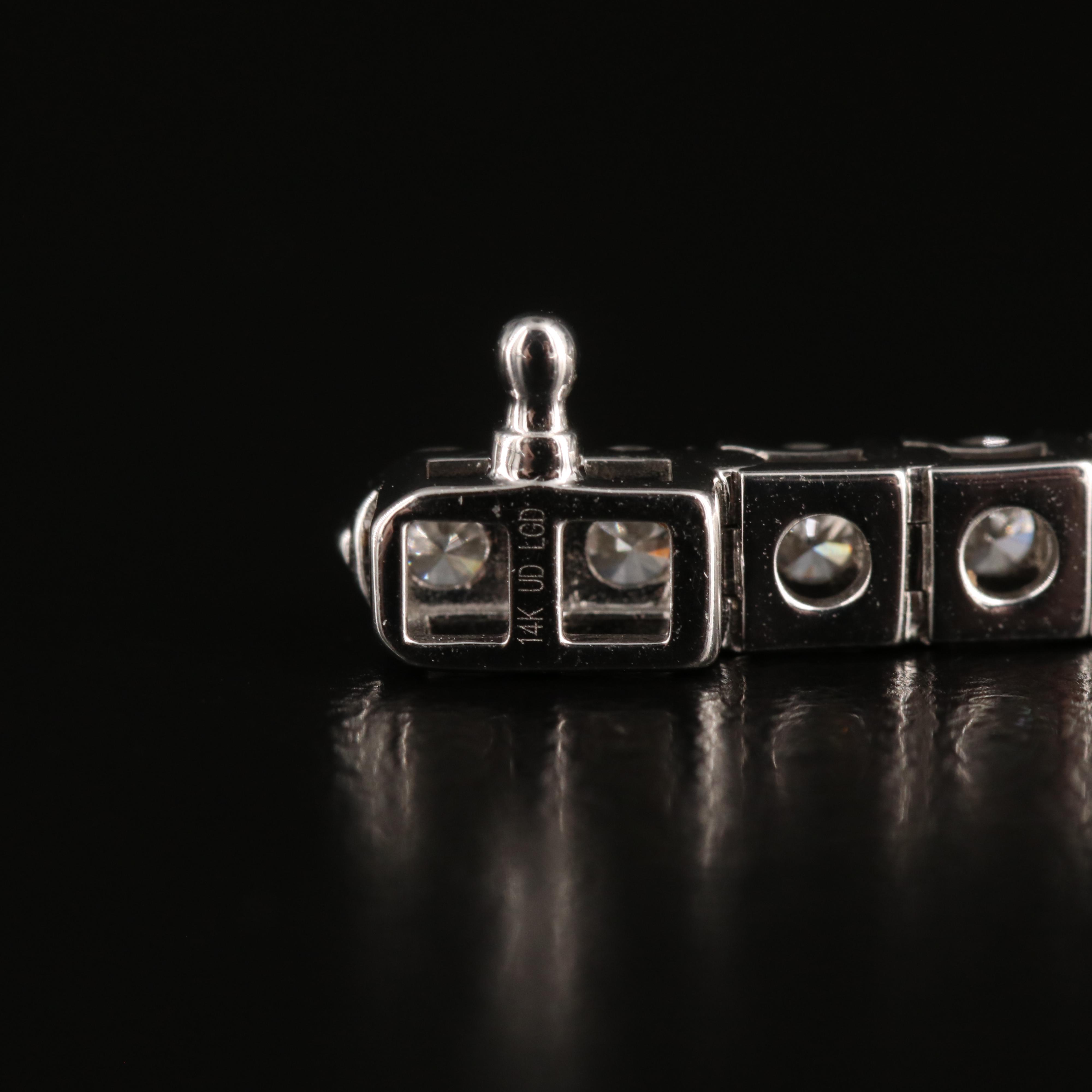 14K 7.00 CTW Lab Grown Diamond Line Bracelet with Floral Accent Clasp