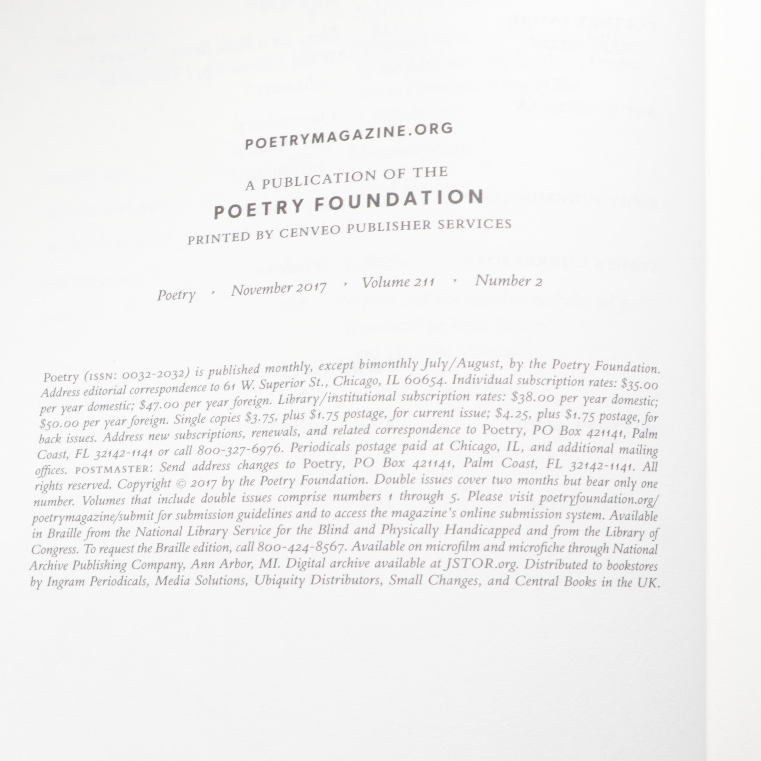 "Poetry" Bound Magazine Collection, 2010-2017