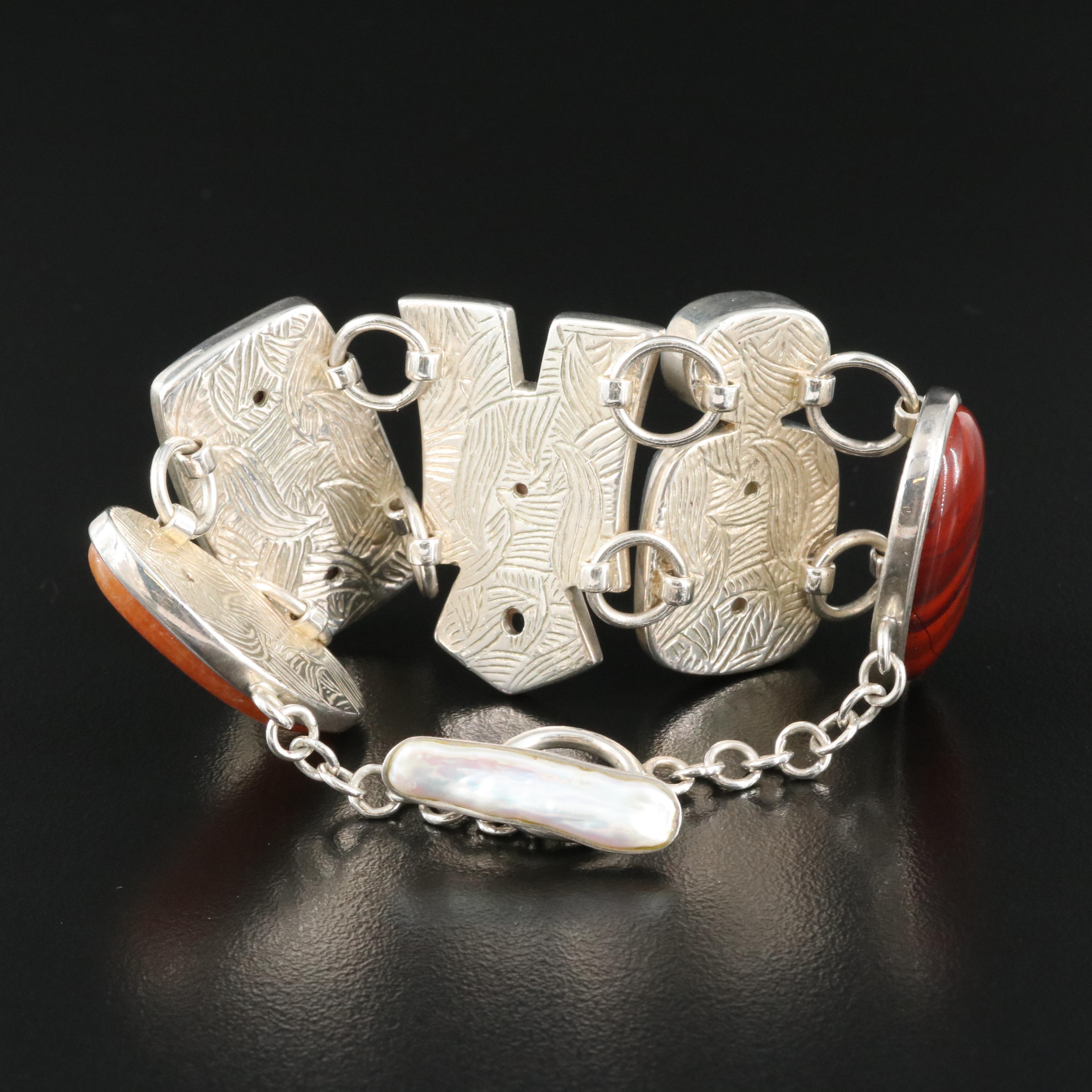 Whitney Kelly Sterling Bracelet Including Jasper, Druzy and Calcite