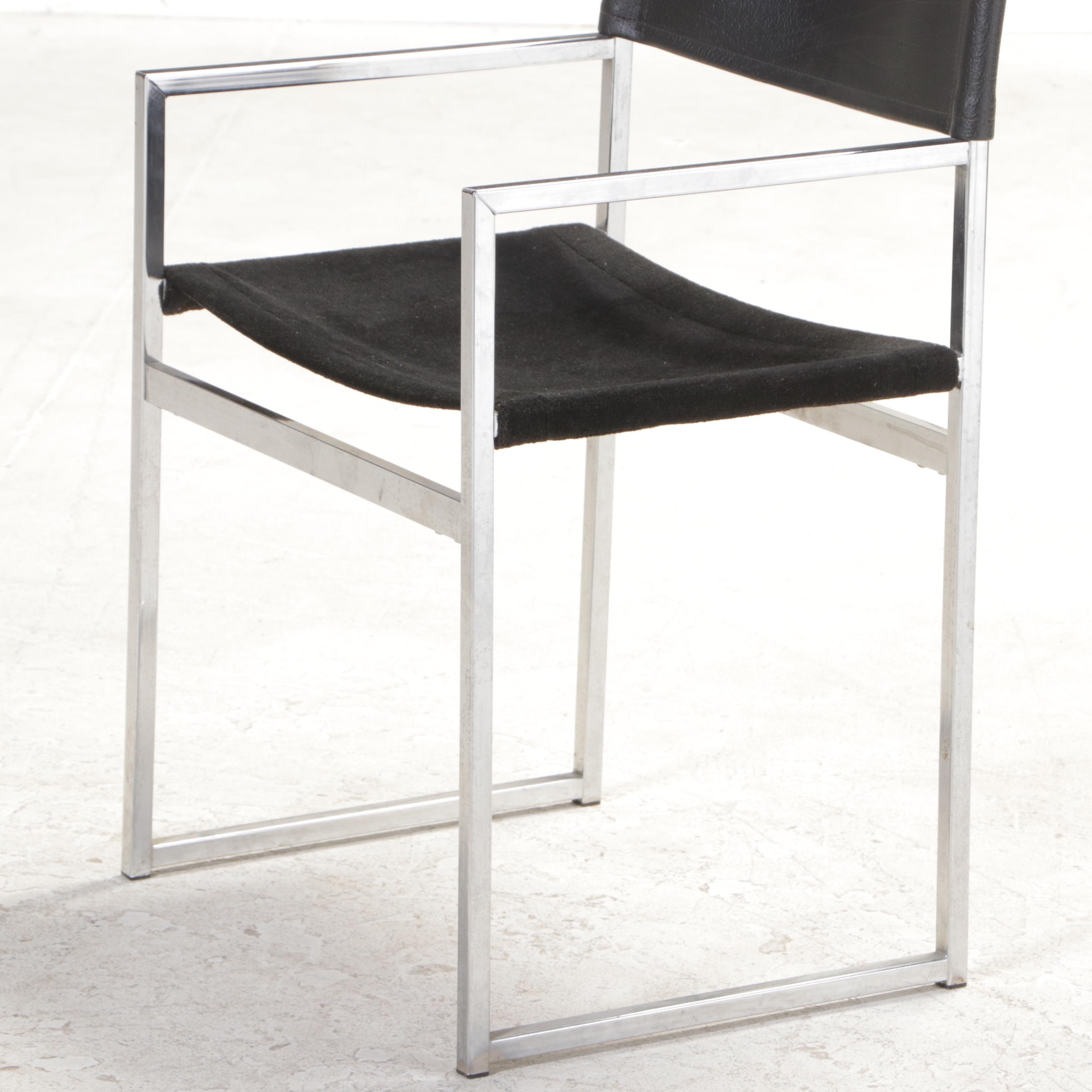 Four Cosco Modernist Chrome Sling Chairs, Mid to Late 20th Century