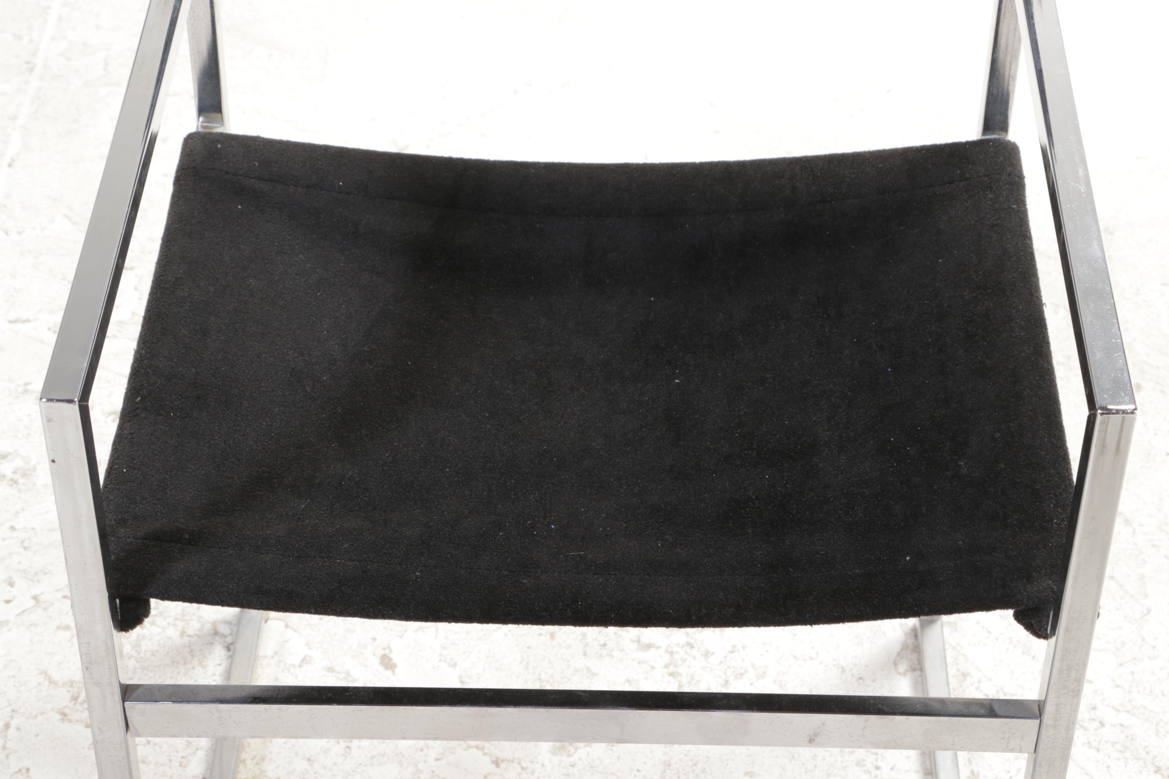 Four Cosco Modernist Chrome Sling Chairs, Mid to Late 20th Century