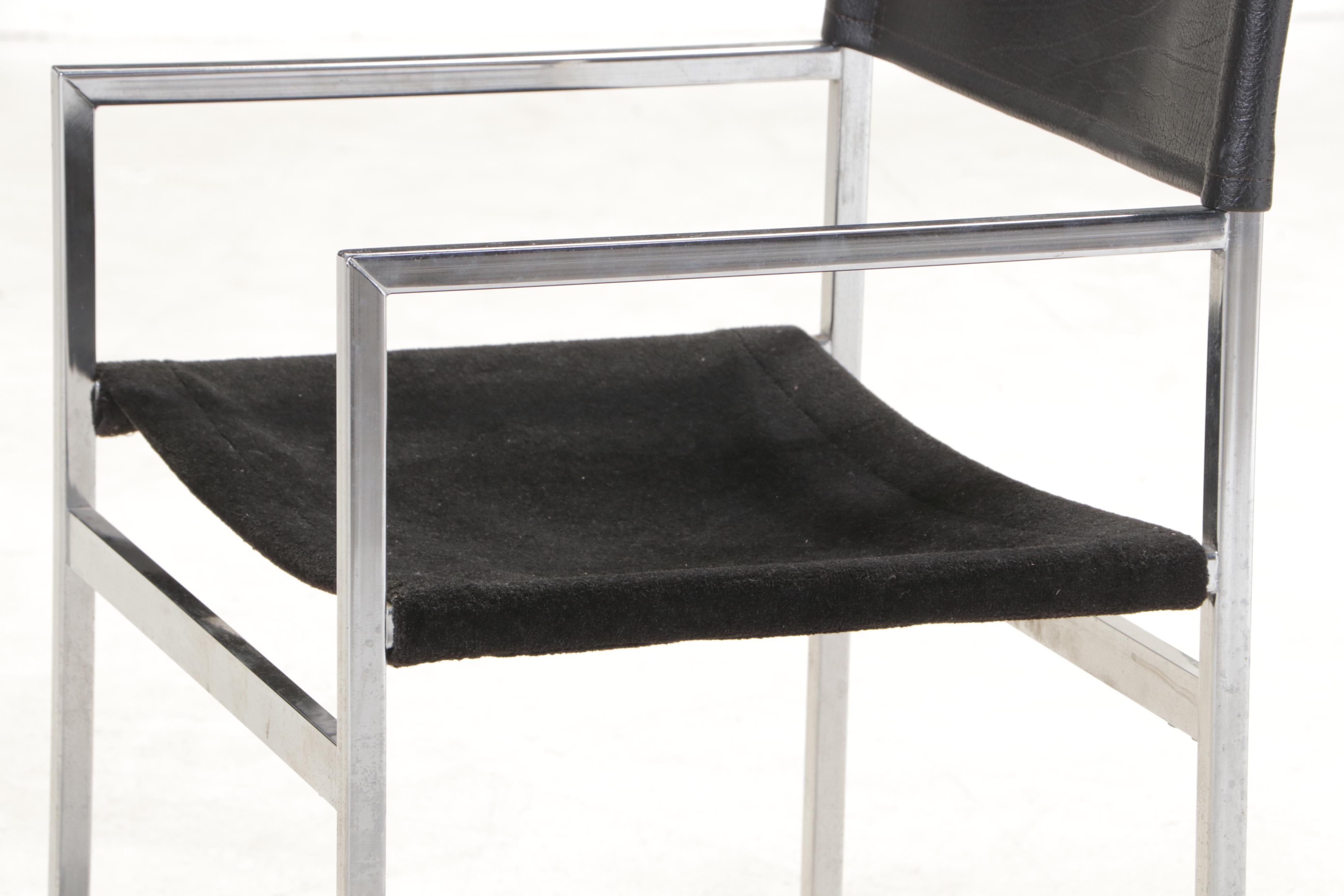 Four Cosco Modernist Chrome Sling Chairs, Mid to Late 20th Century