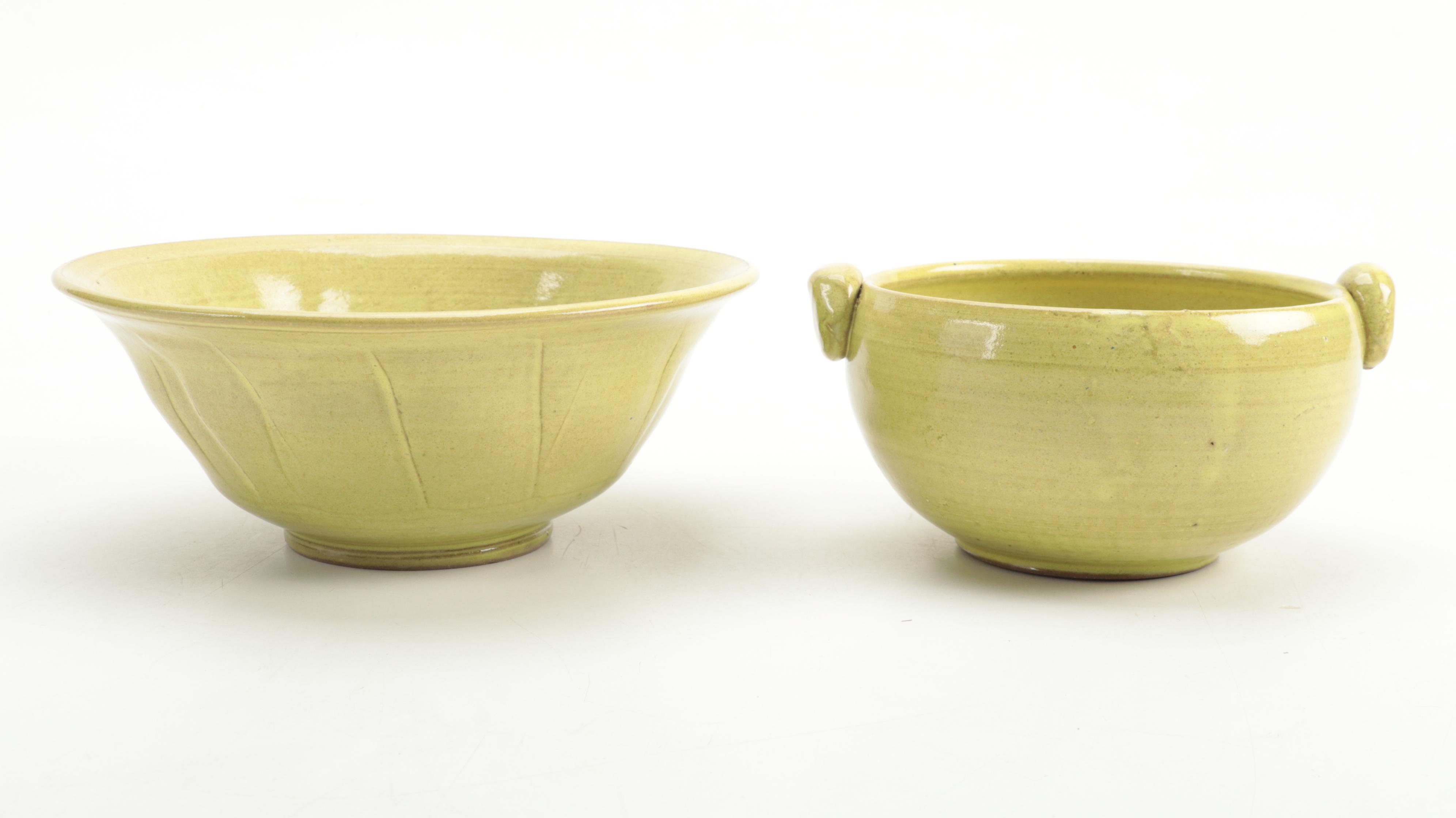 Artist Signed Ceramic Art Pottery Bowls