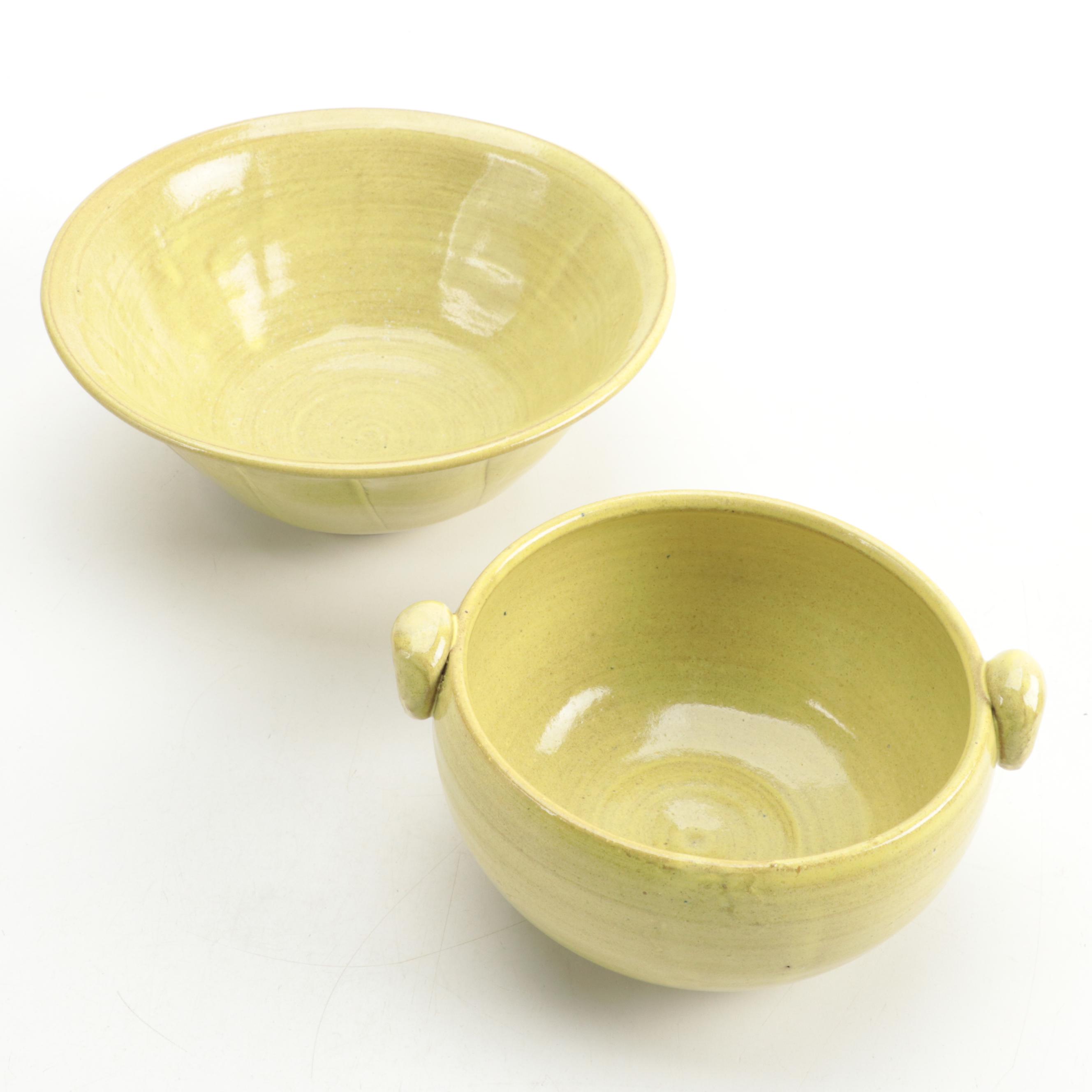 Artist Signed Ceramic Art Pottery Bowls