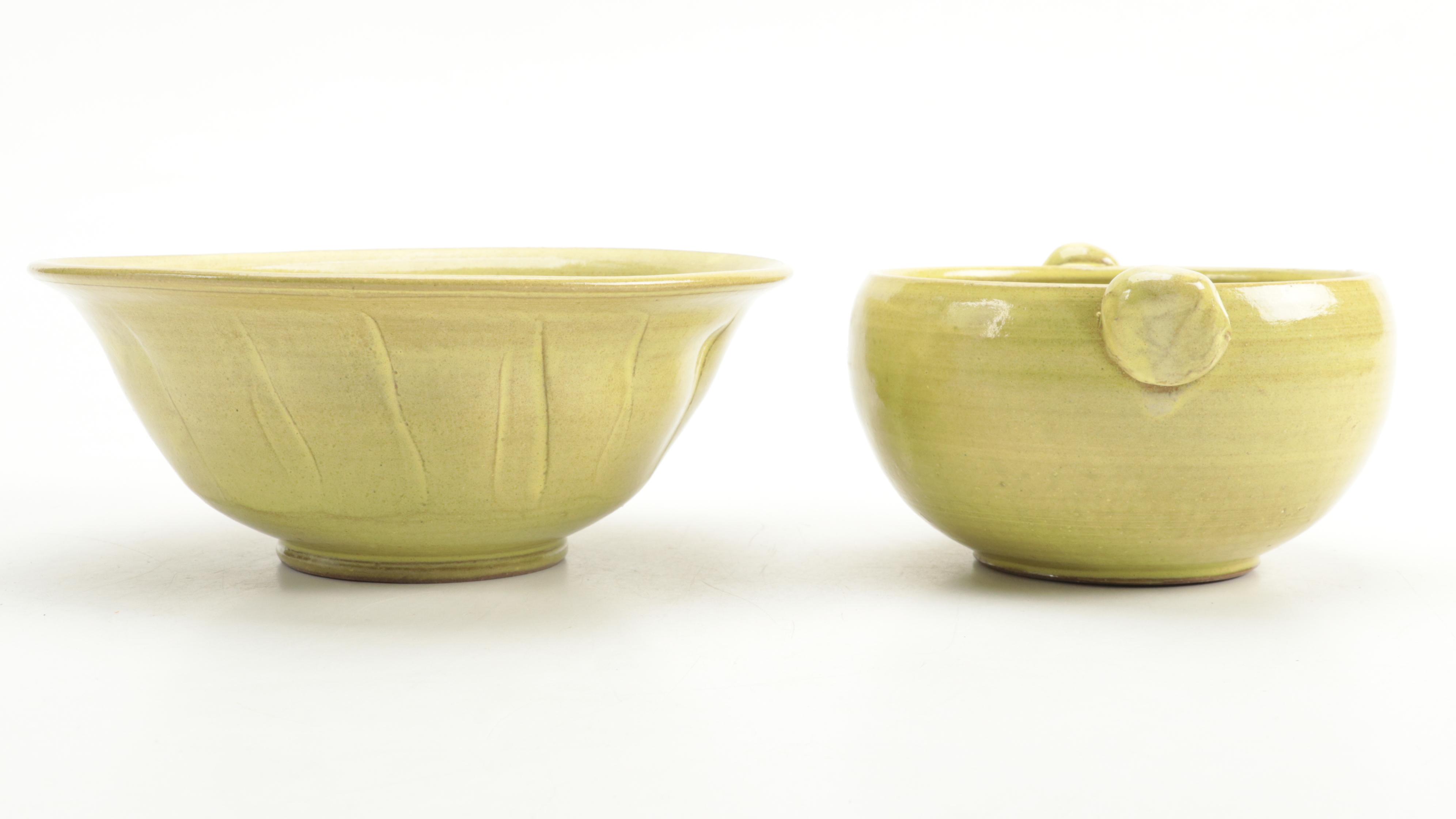 Artist Signed Ceramic Art Pottery Bowls