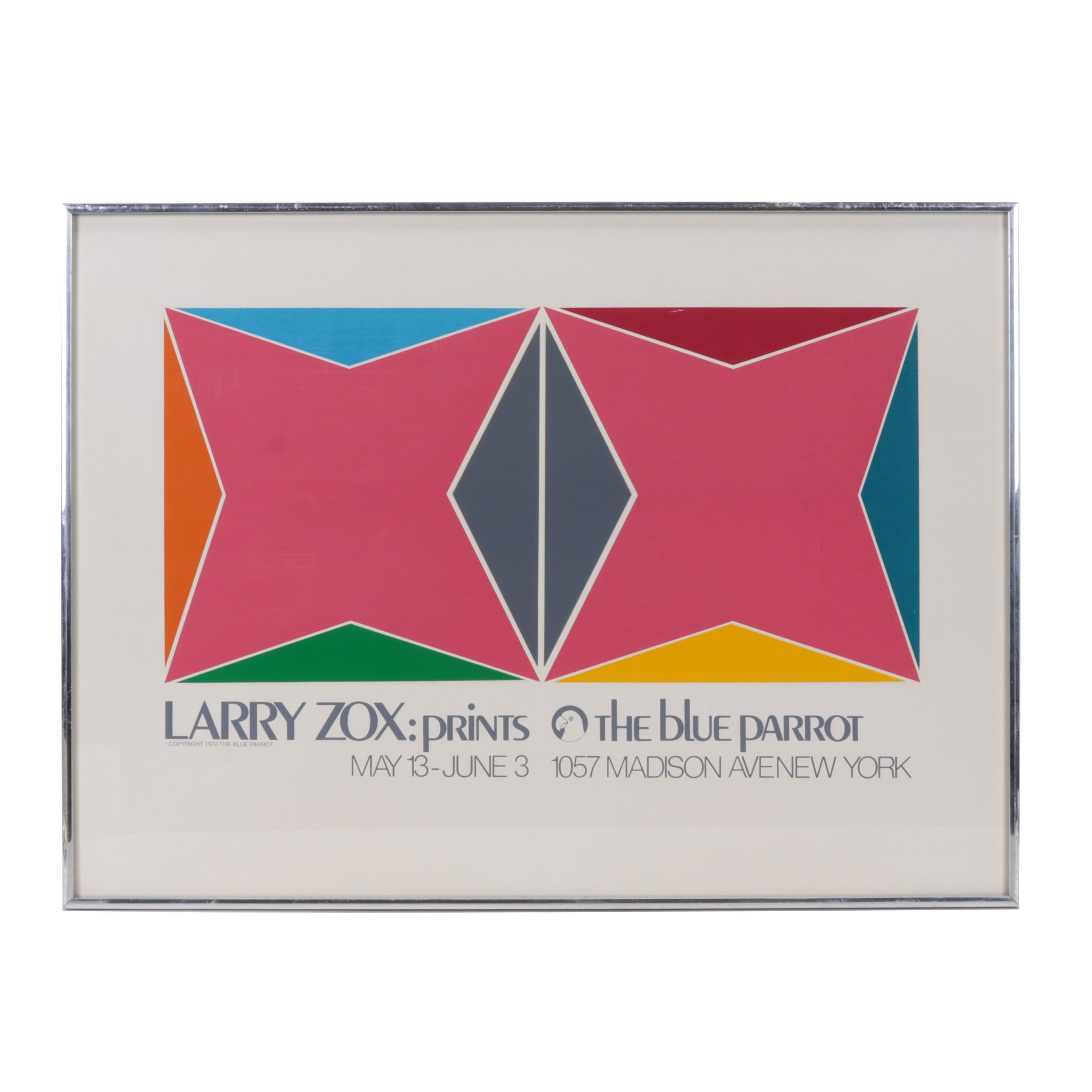 Larry Zox Serigraph for The Blue Parrot Exhibition, 1972