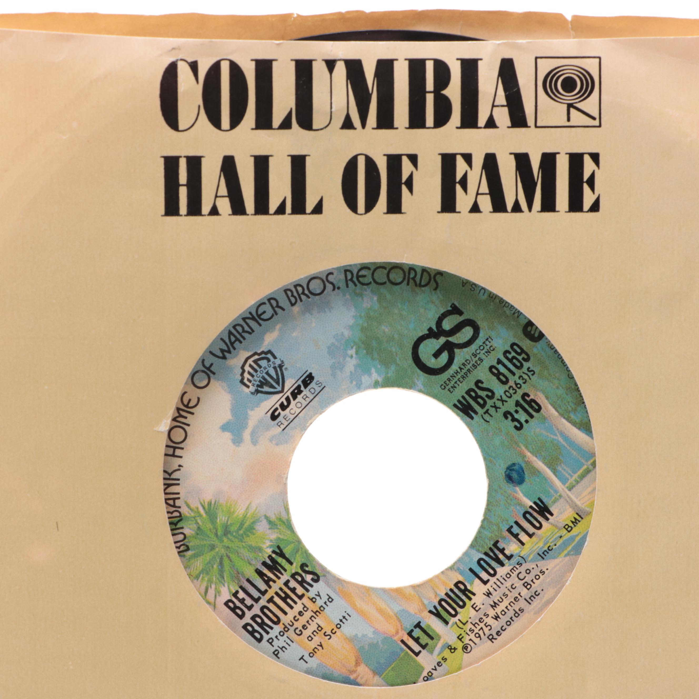 Lyre Wire Rack of 45 RPM Vinyl Records, Mid to Late 20th Century