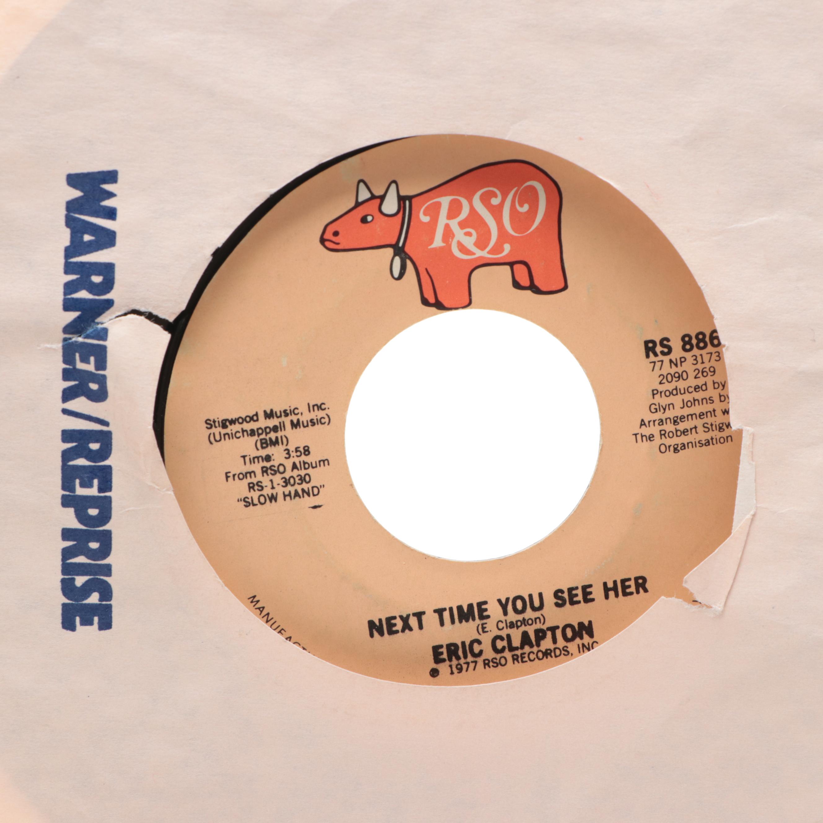 Lyre Wire Rack of 45 RPM Vinyl Records, Mid to Late 20th Century