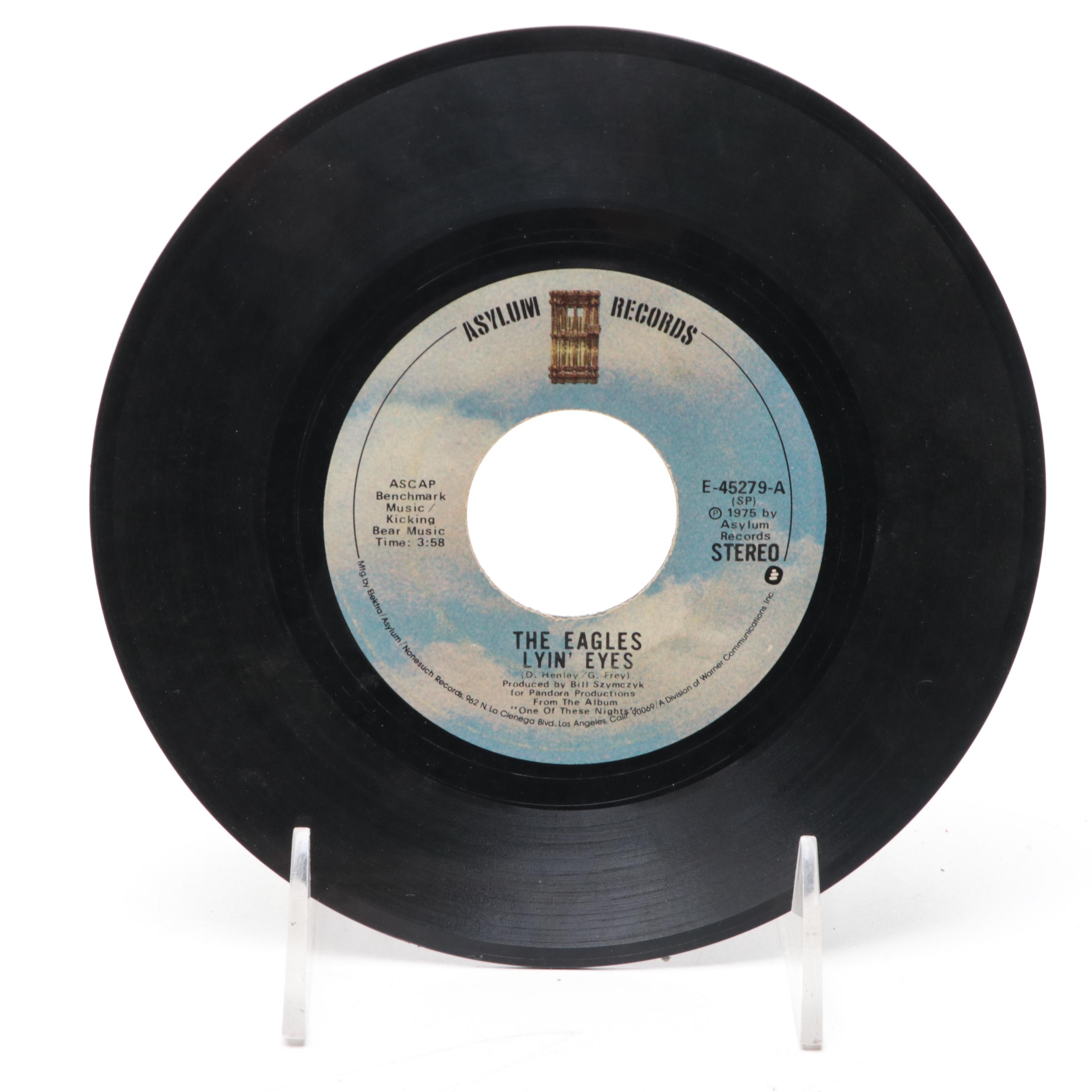 Lyre Wire Rack of 45 RPM Vinyl Records, Mid to Late 20th Century