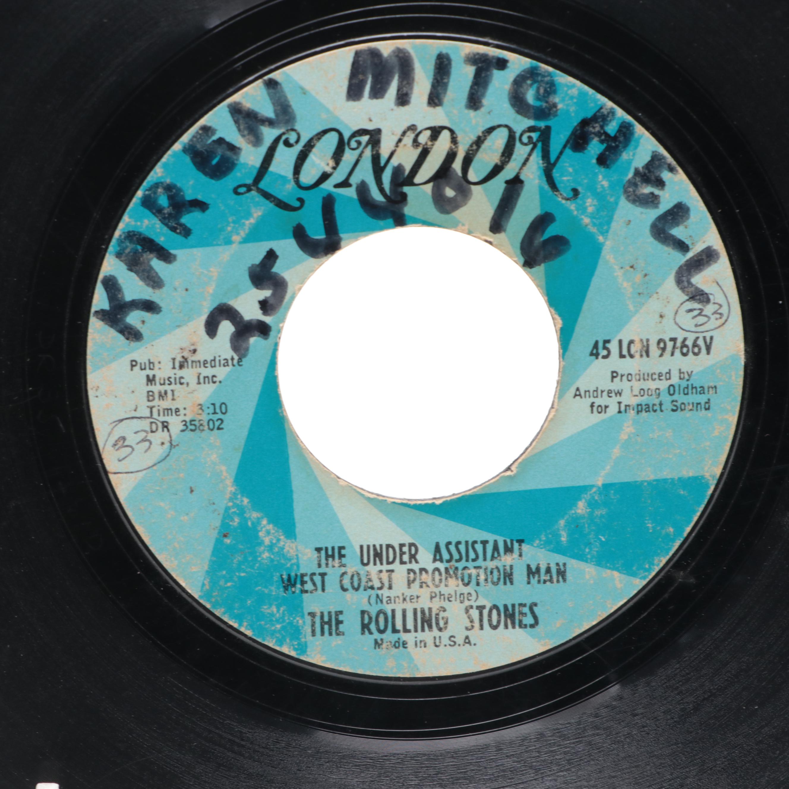 Lyre Wire Rack of 45 RPM Vinyl Records, Mid to Late 20th Century