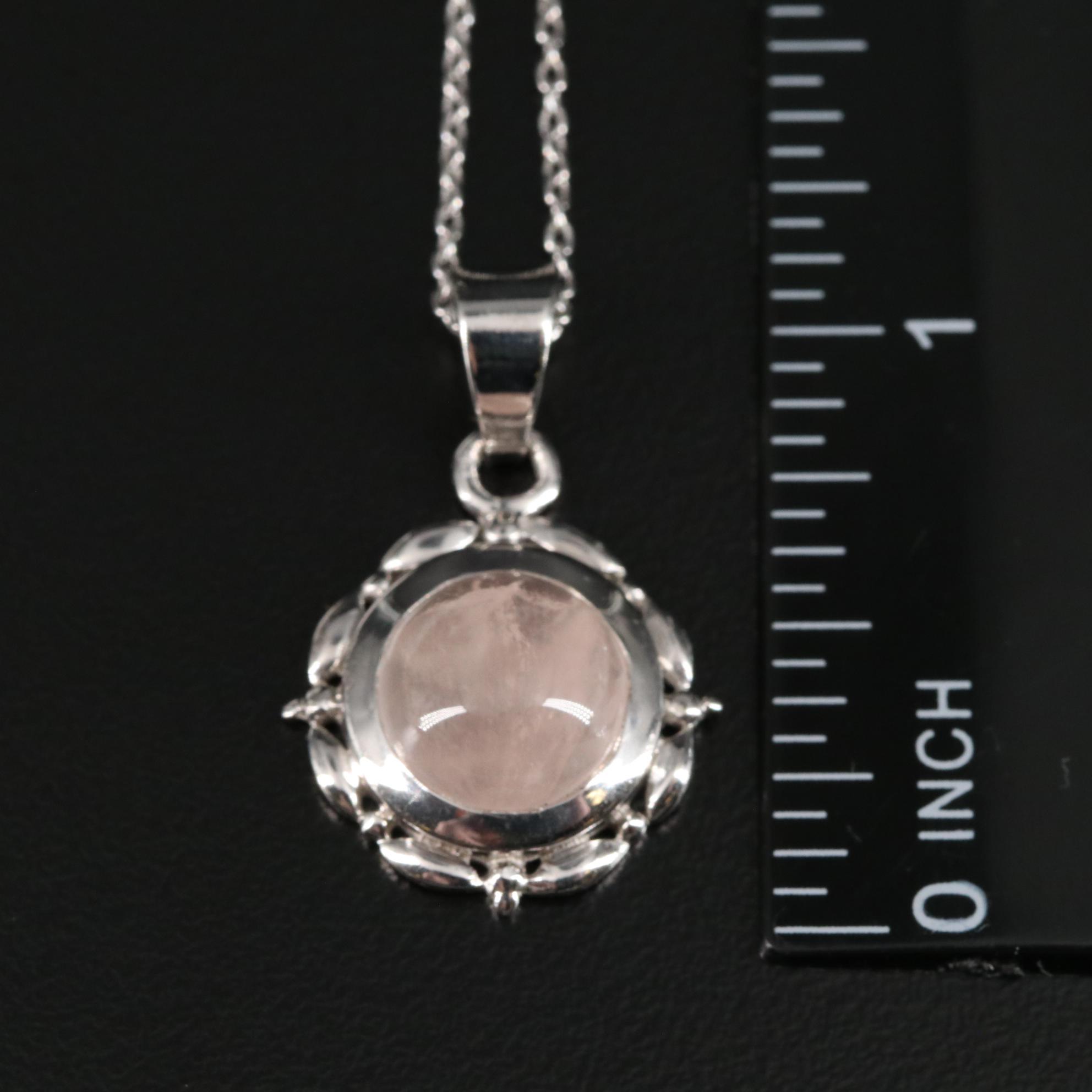 Sterling Moonstone Pendant Necklace