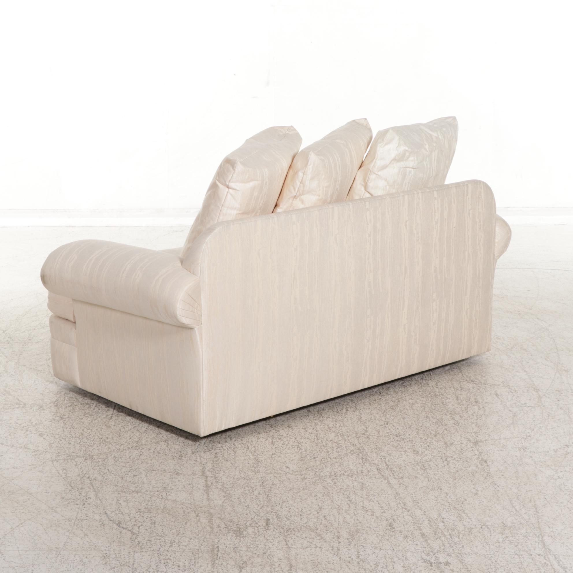 Pair of Sherrill "Precedent" Loveseats with Ottomans, 1980s