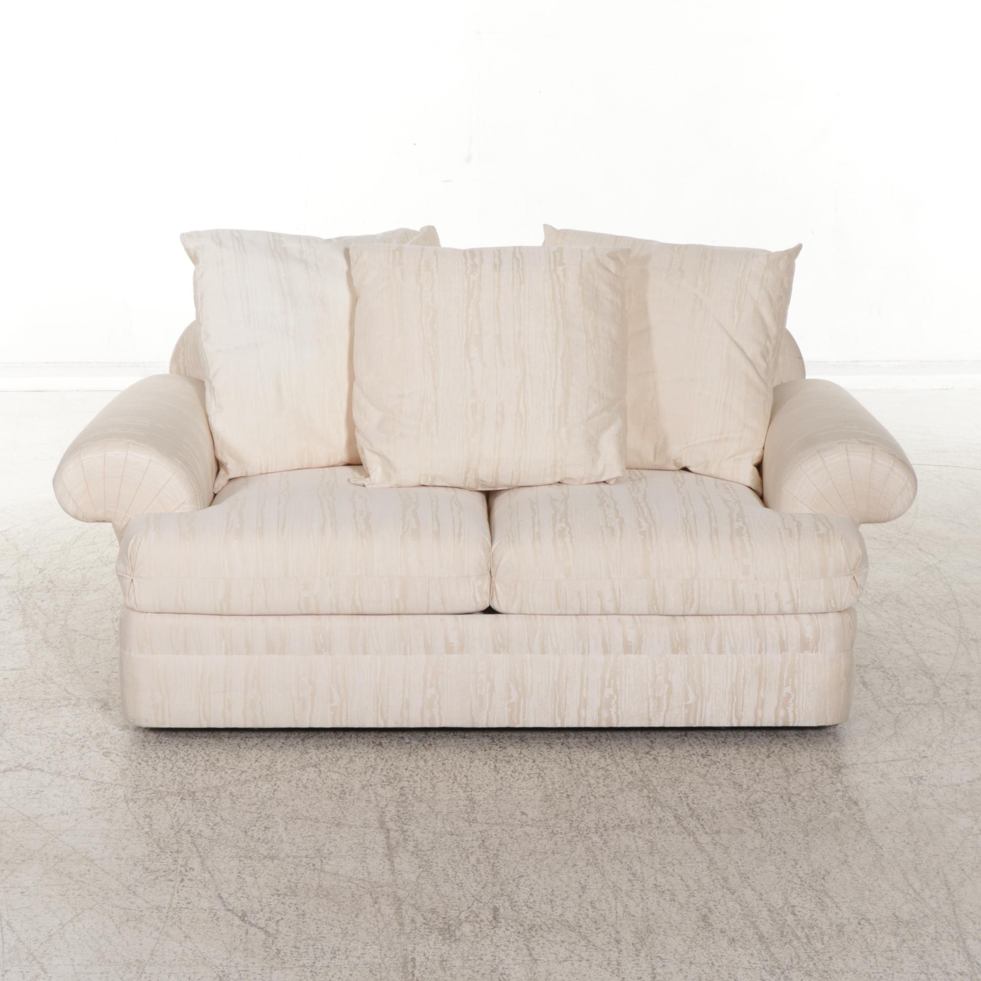 Pair of Sherrill "Precedent" Loveseats with Ottomans, 1980s