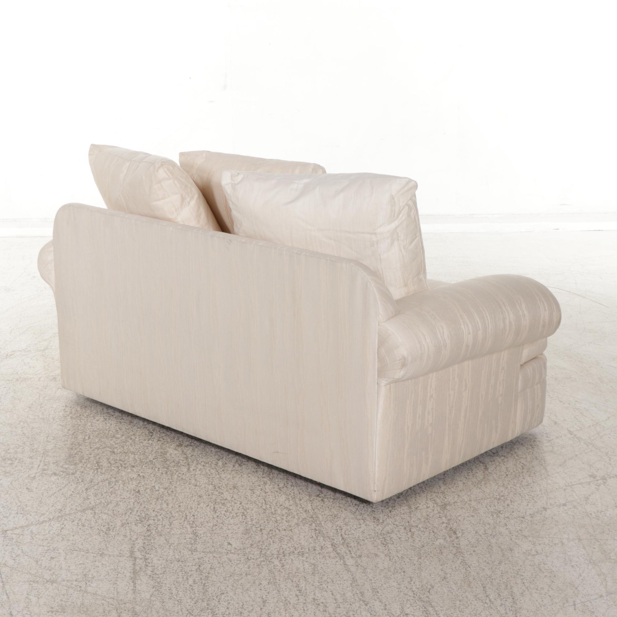 Pair of Sherrill "Precedent" Loveseats with Ottomans, 1980s