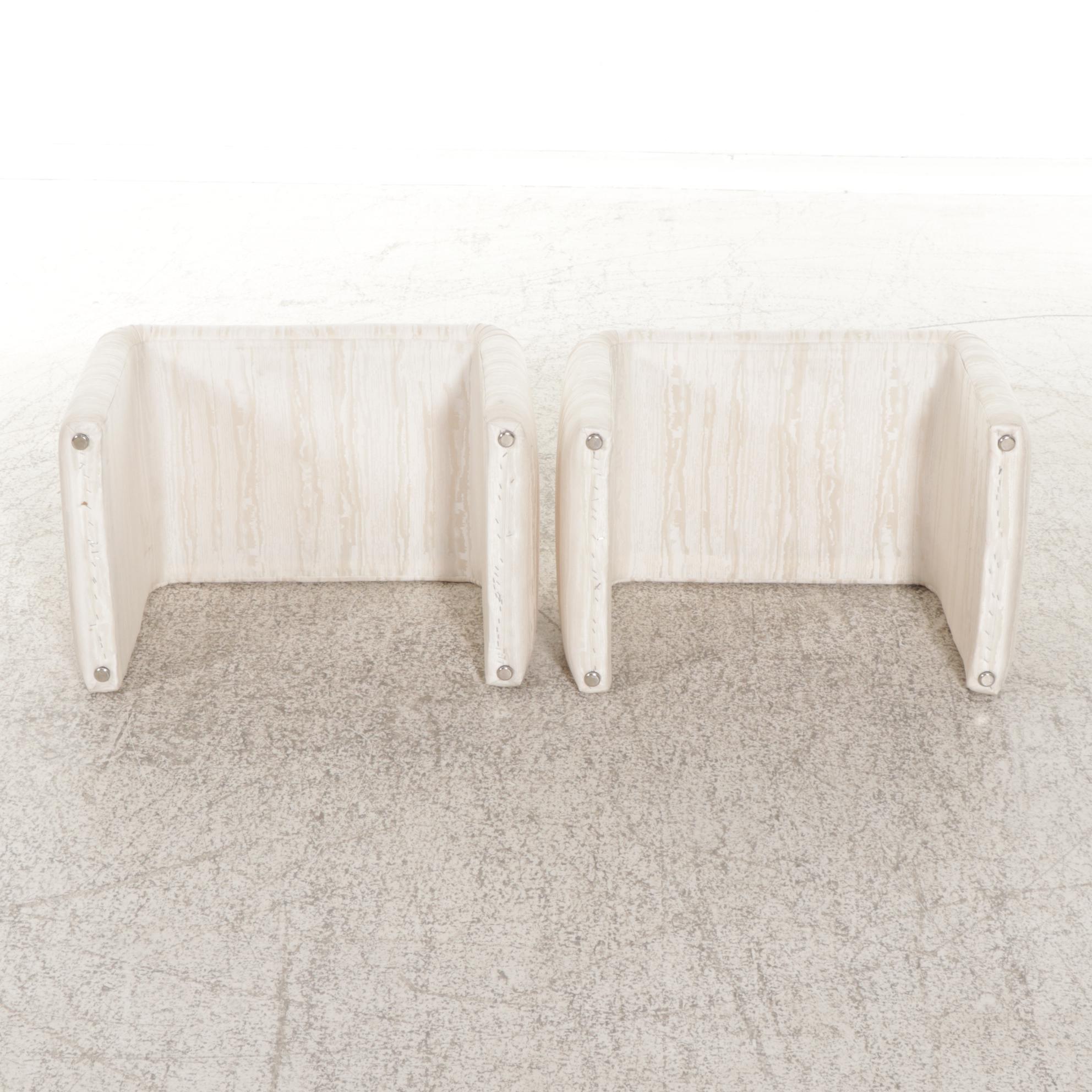 Pair of Sherrill "Precedent" Loveseats with Ottomans, 1980s