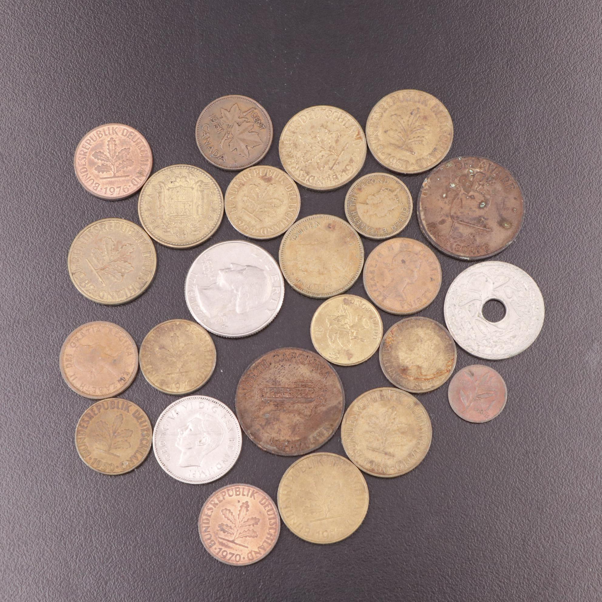 Collection of U.S. and Foreign Coins, Including Silver and 1792 Condor Token