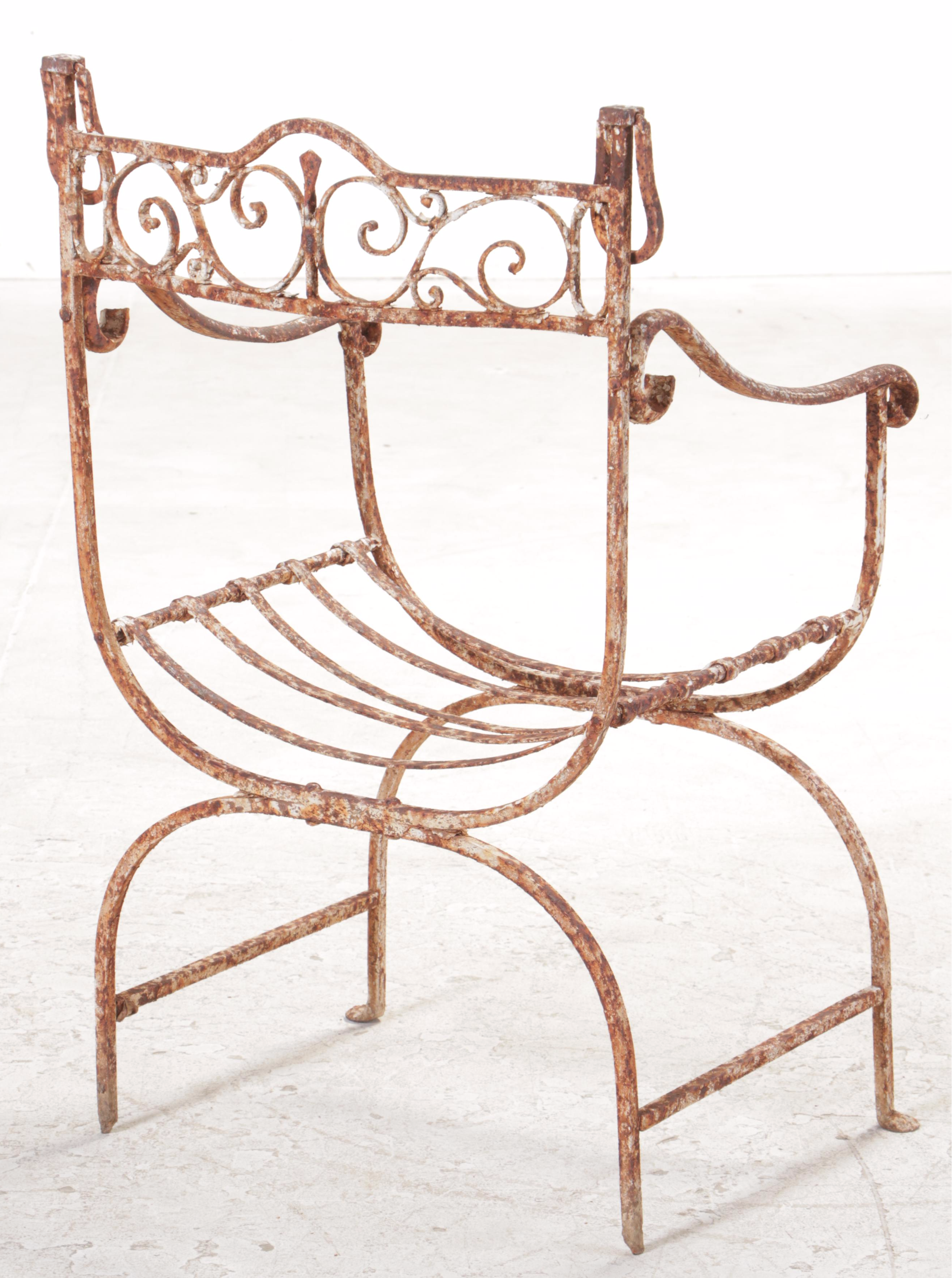 Wrought Iron Savonarola Armchair