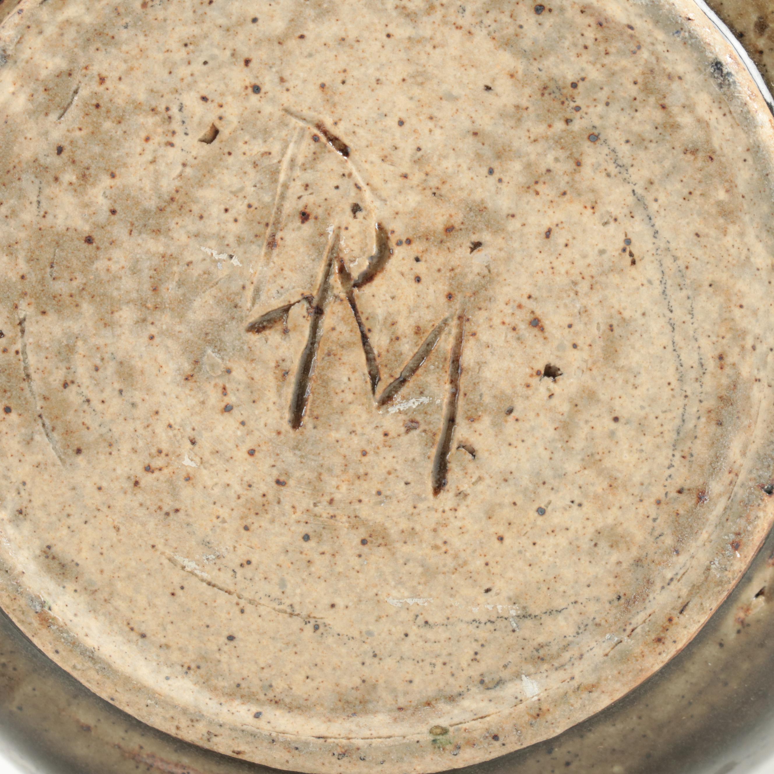 Signed Patricia Fowle Ceramic Bowl with Other Artist Signed Ceramic Vase