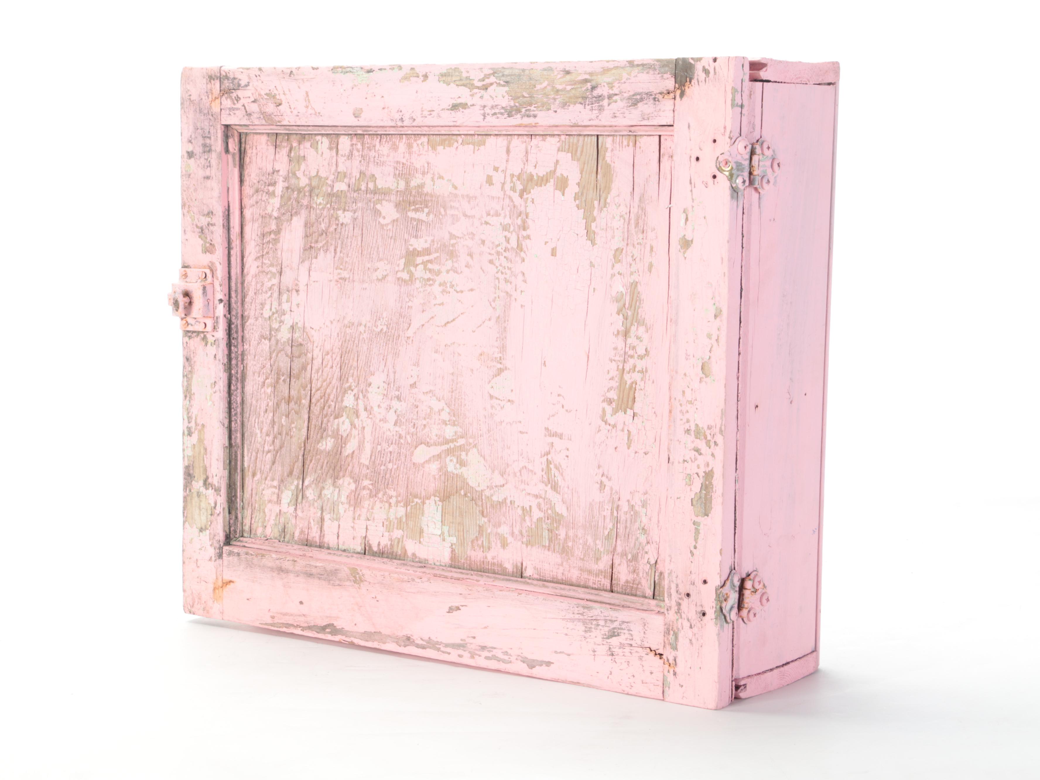 Painted Wooden Wall Hanging Drying Rack, Plate Rail and Cabinet