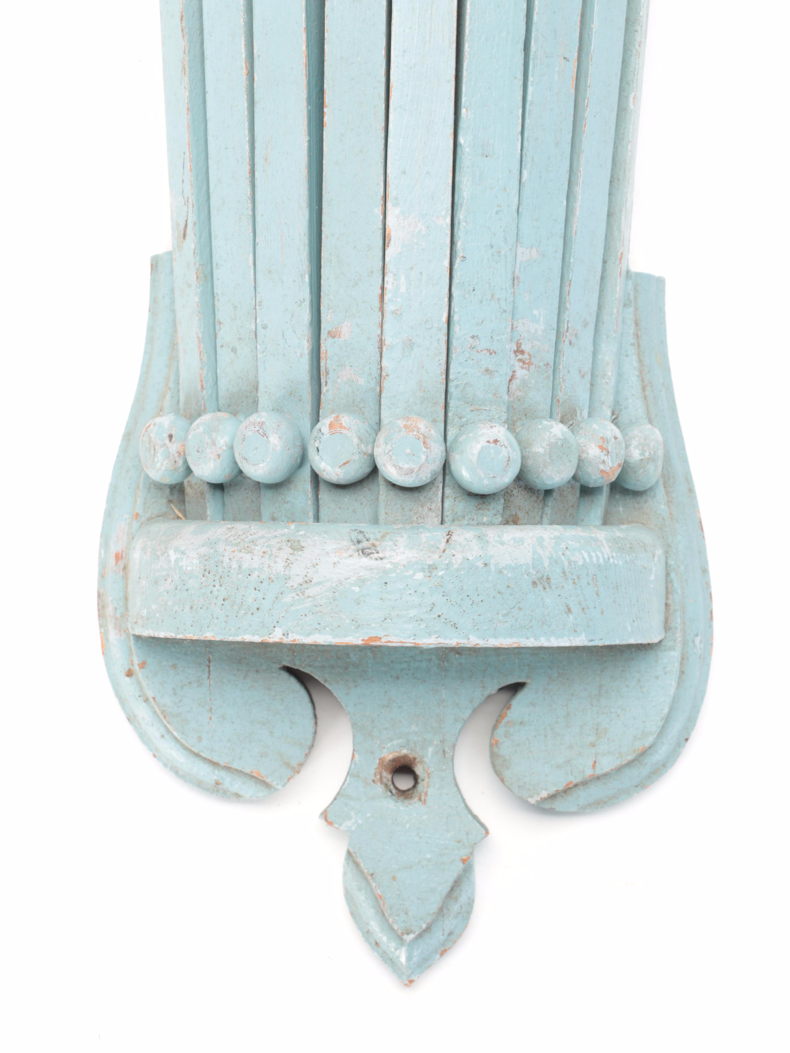 Painted Wooden Wall Hanging Drying Rack, Plate Rail and Cabinet