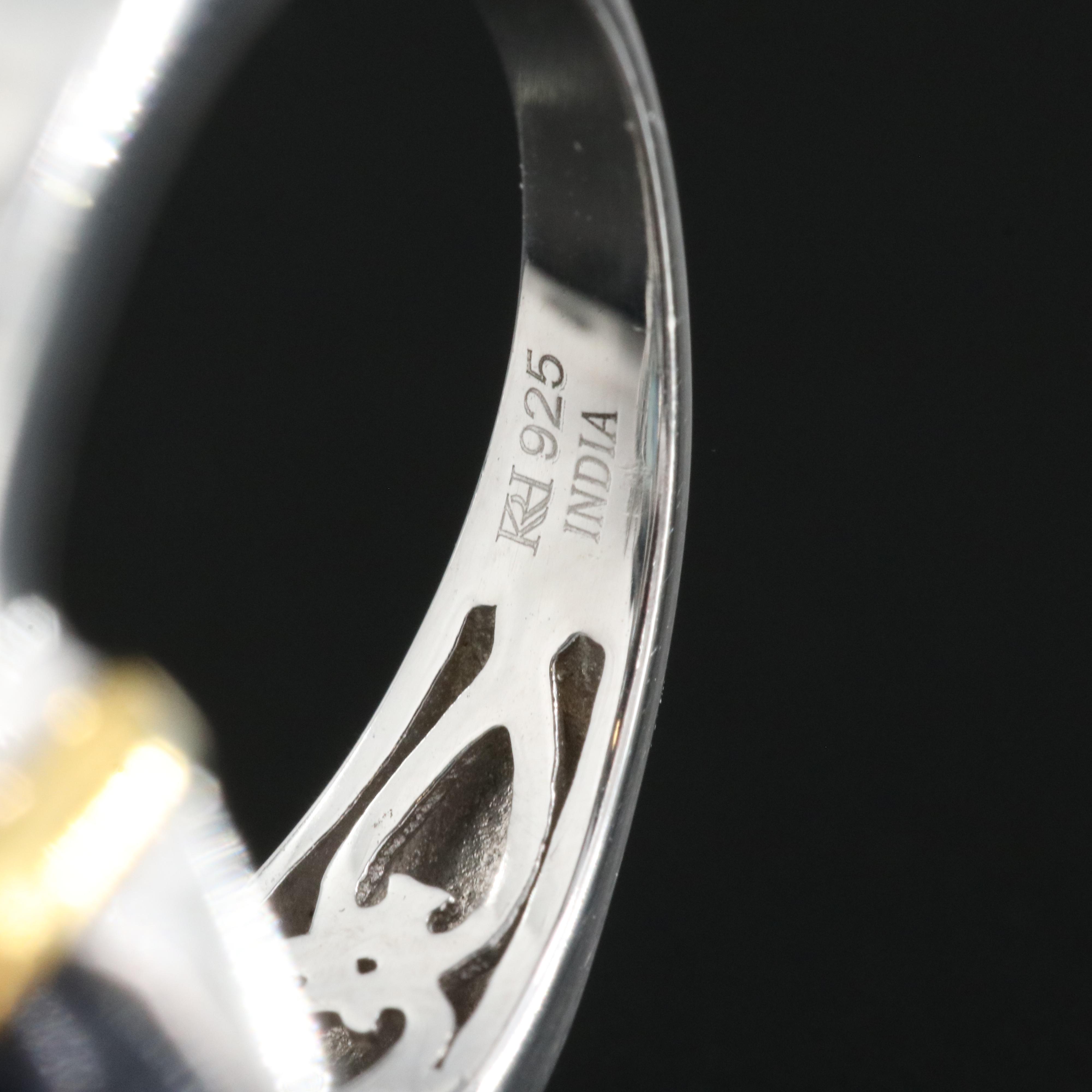 Sterling Fluorite and Topaz Ring