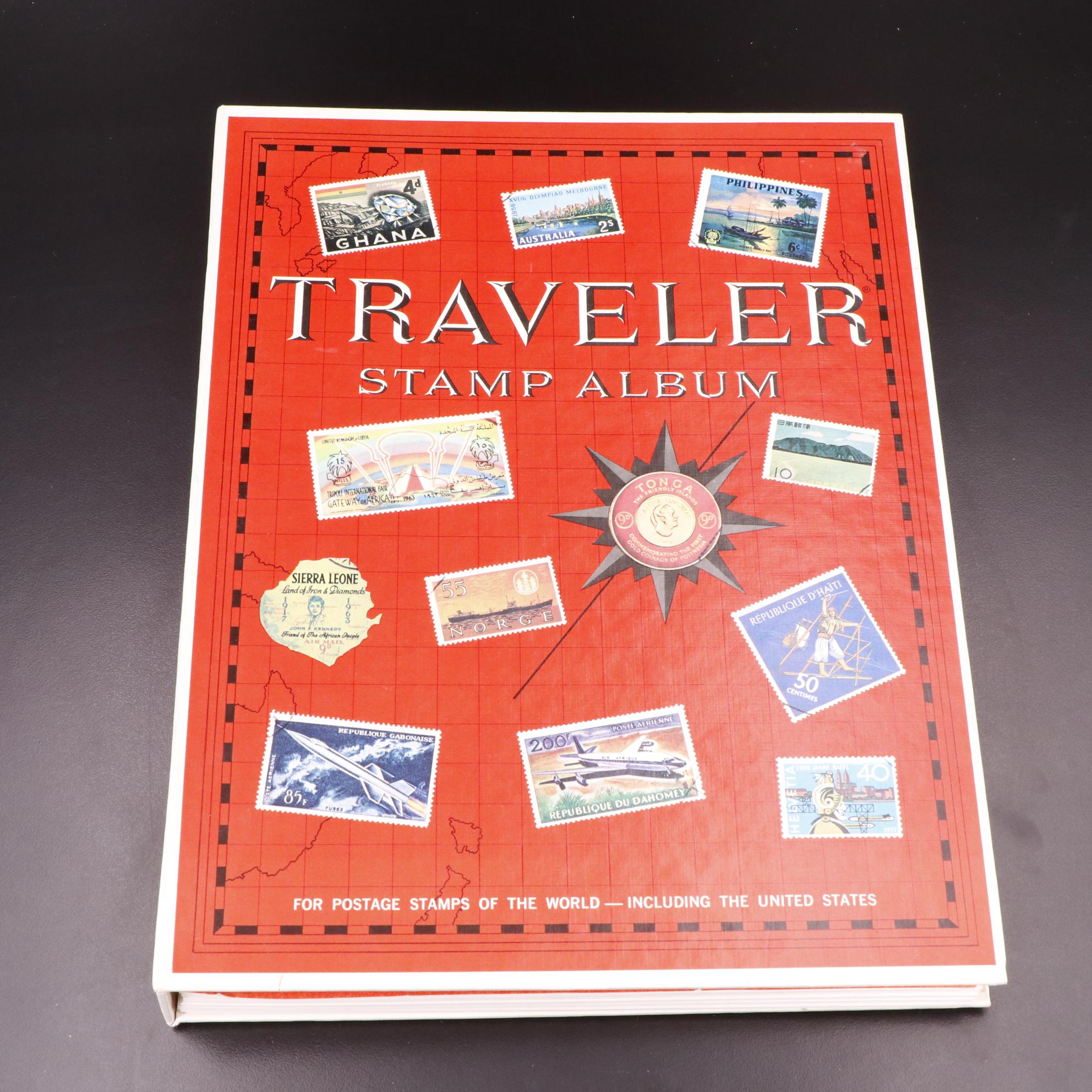 Three Vintage Postage Stamp Albums and Vintage Foreign Currency