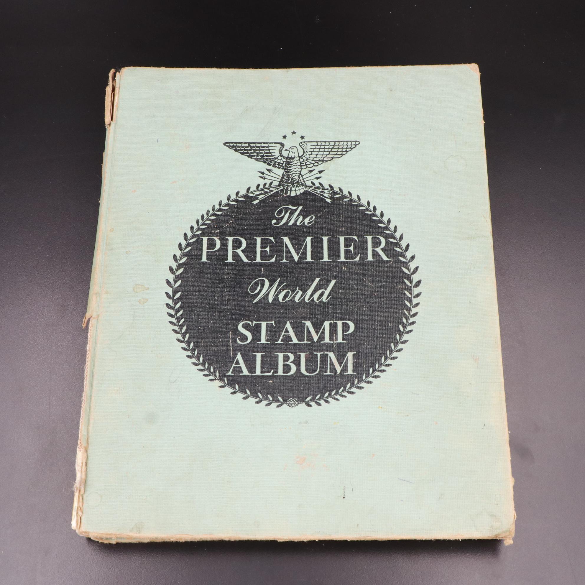 Three Vintage Postage Stamp Albums and Vintage Foreign Currency